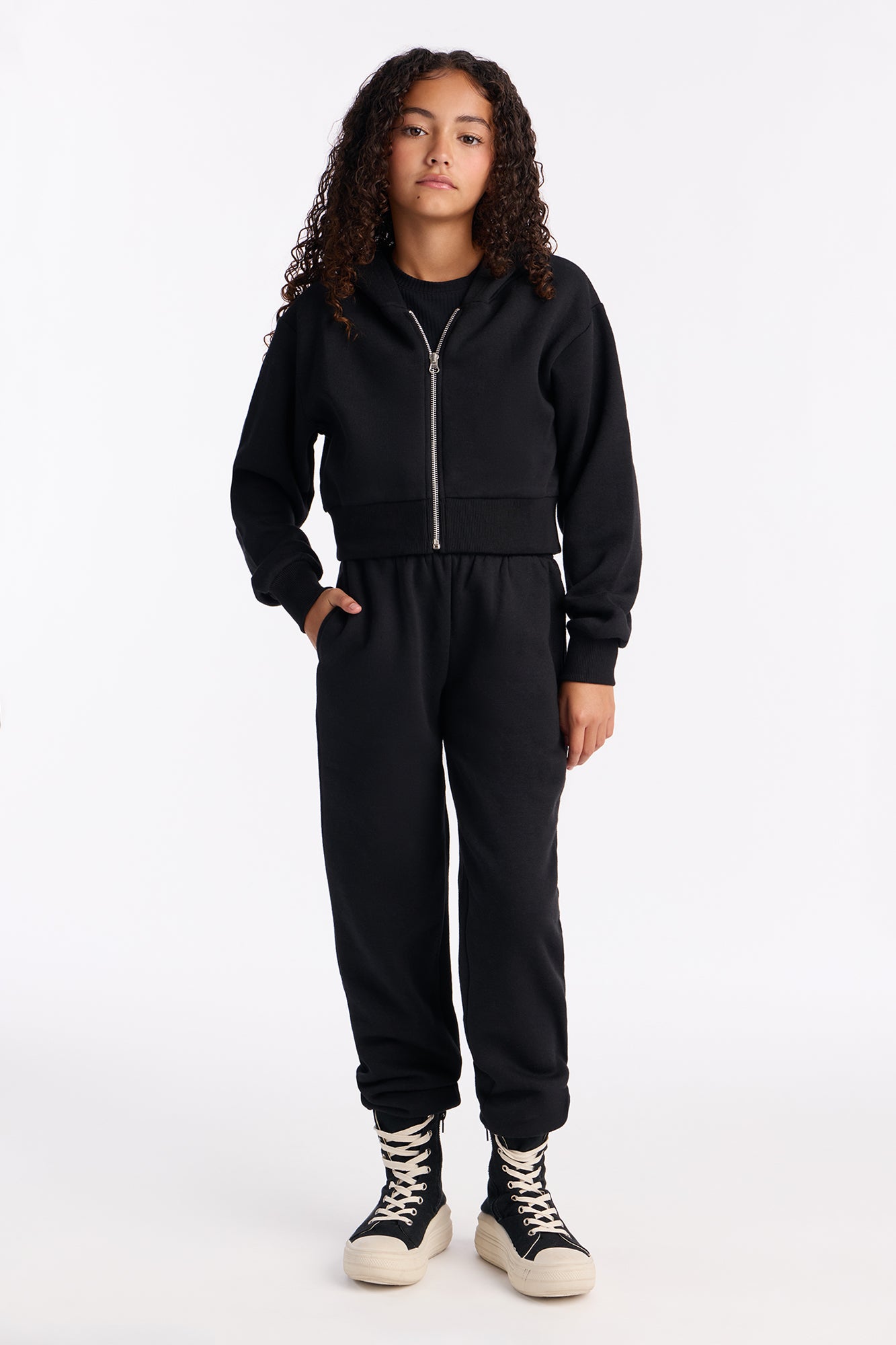 Mini Brianna Jogger Pant Set - Black