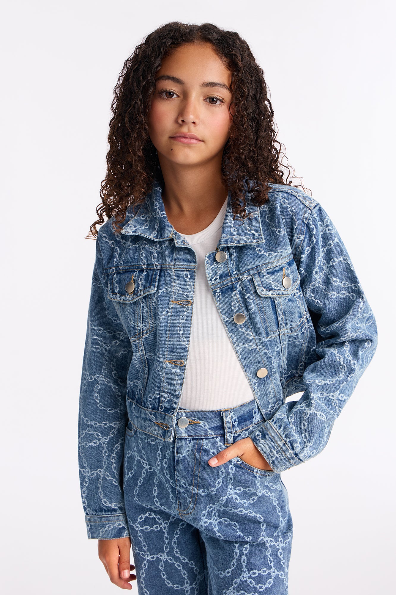 Mini All About My Drip Denim Jacket - Light Wash