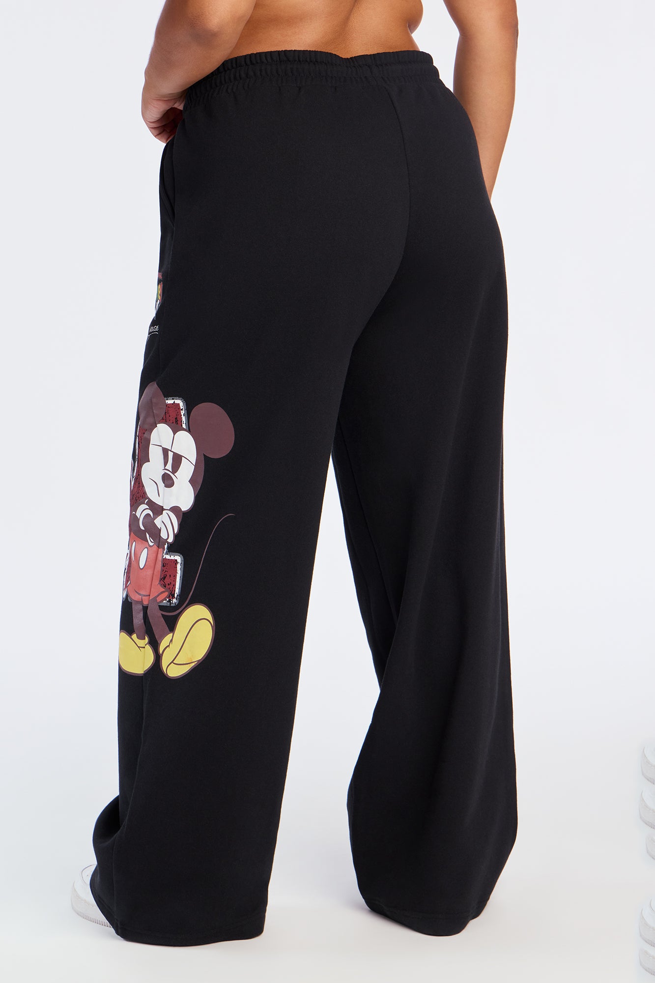 Mickey Mouse Fleece Wide Leg Pant - Black
