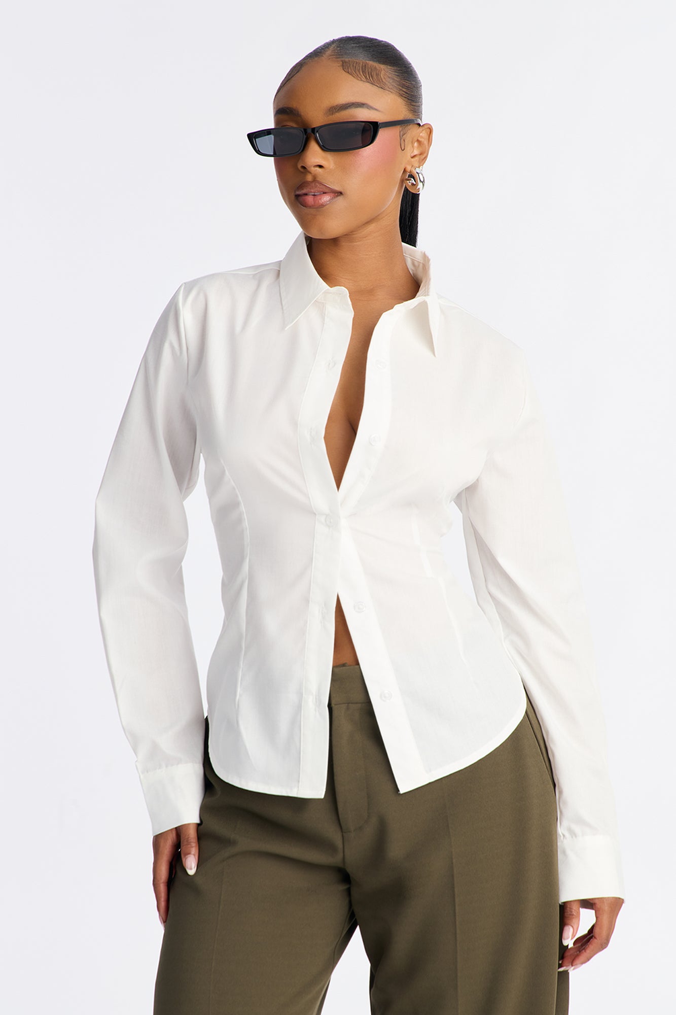 Office Cutie Poplin Shirt - White