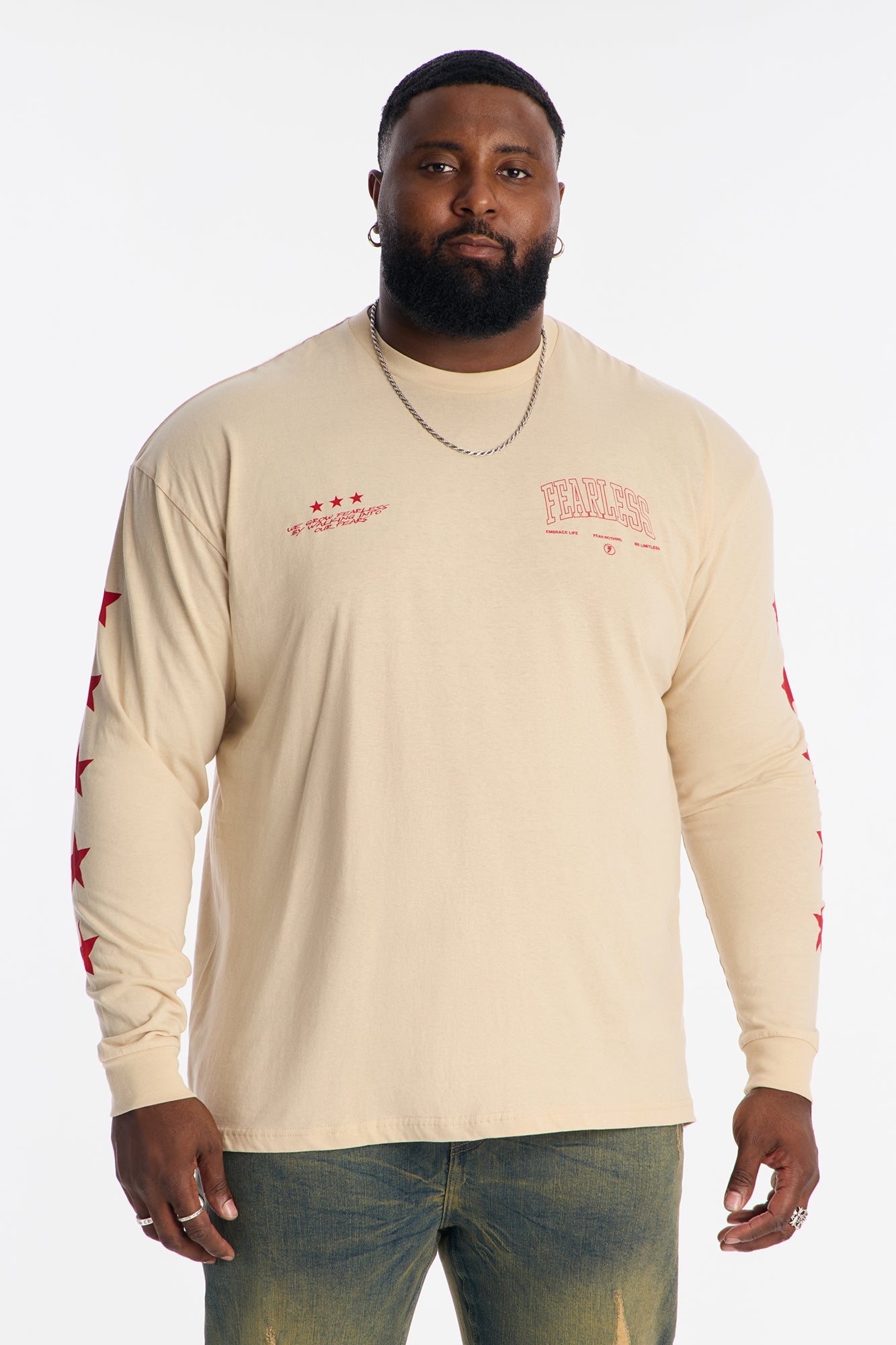 Forever Fearless Long Sleeve Tee - Tan