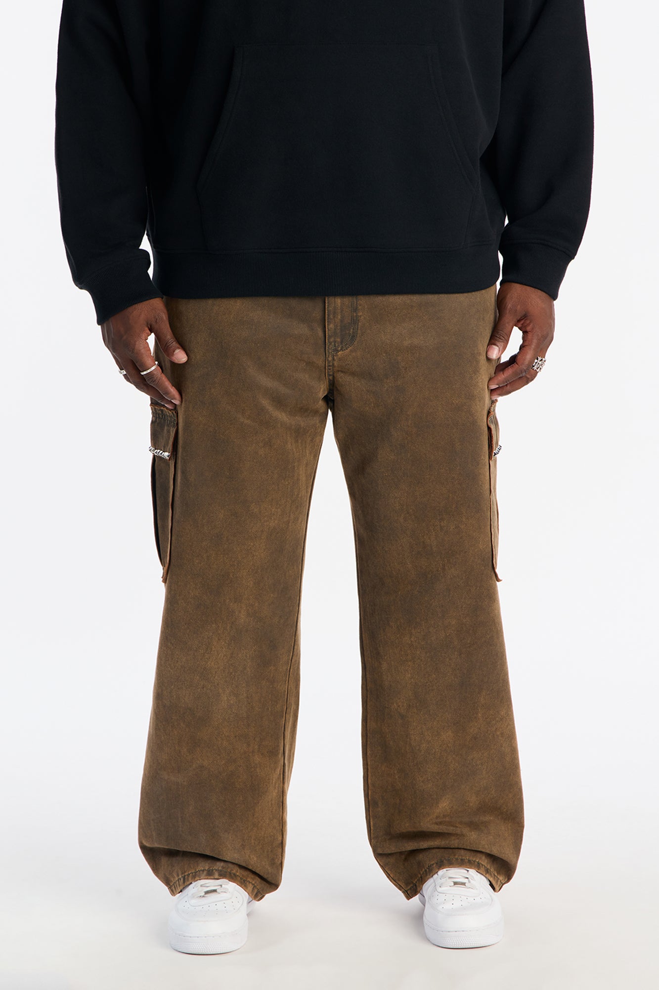 Straight Riot Studded Pant - Brown