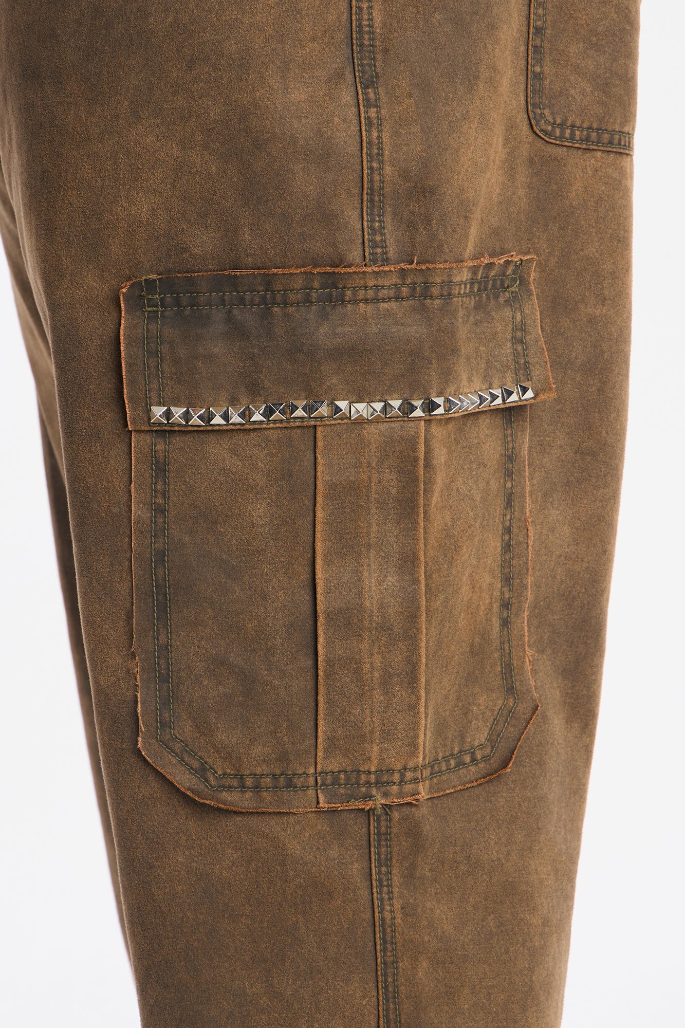 Straight Riot Studded Pant - Brown