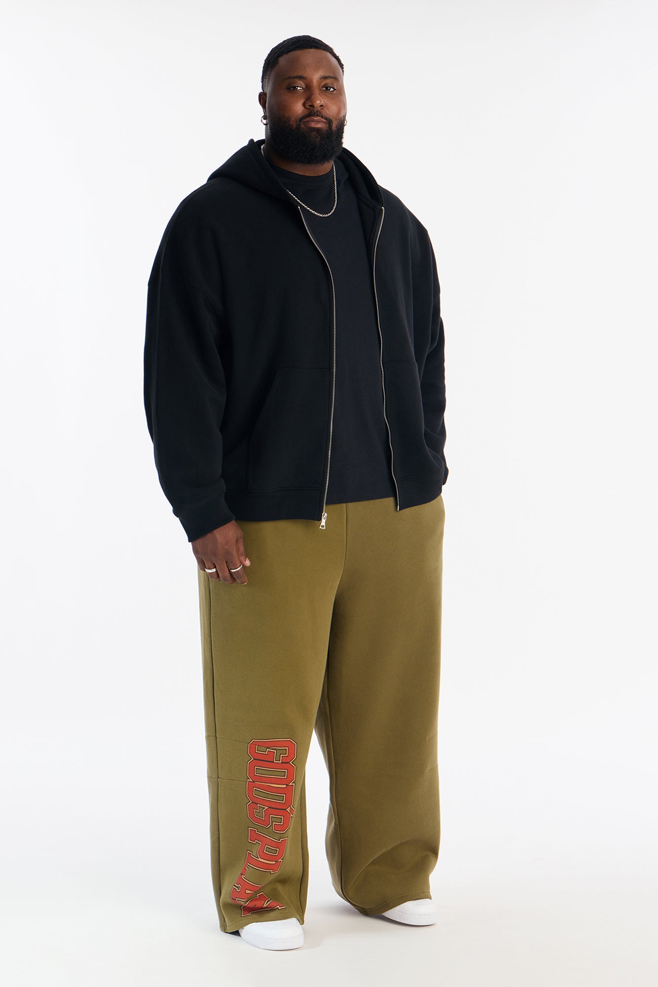 Gods Plan Wide Leg Sweatpants - Olive