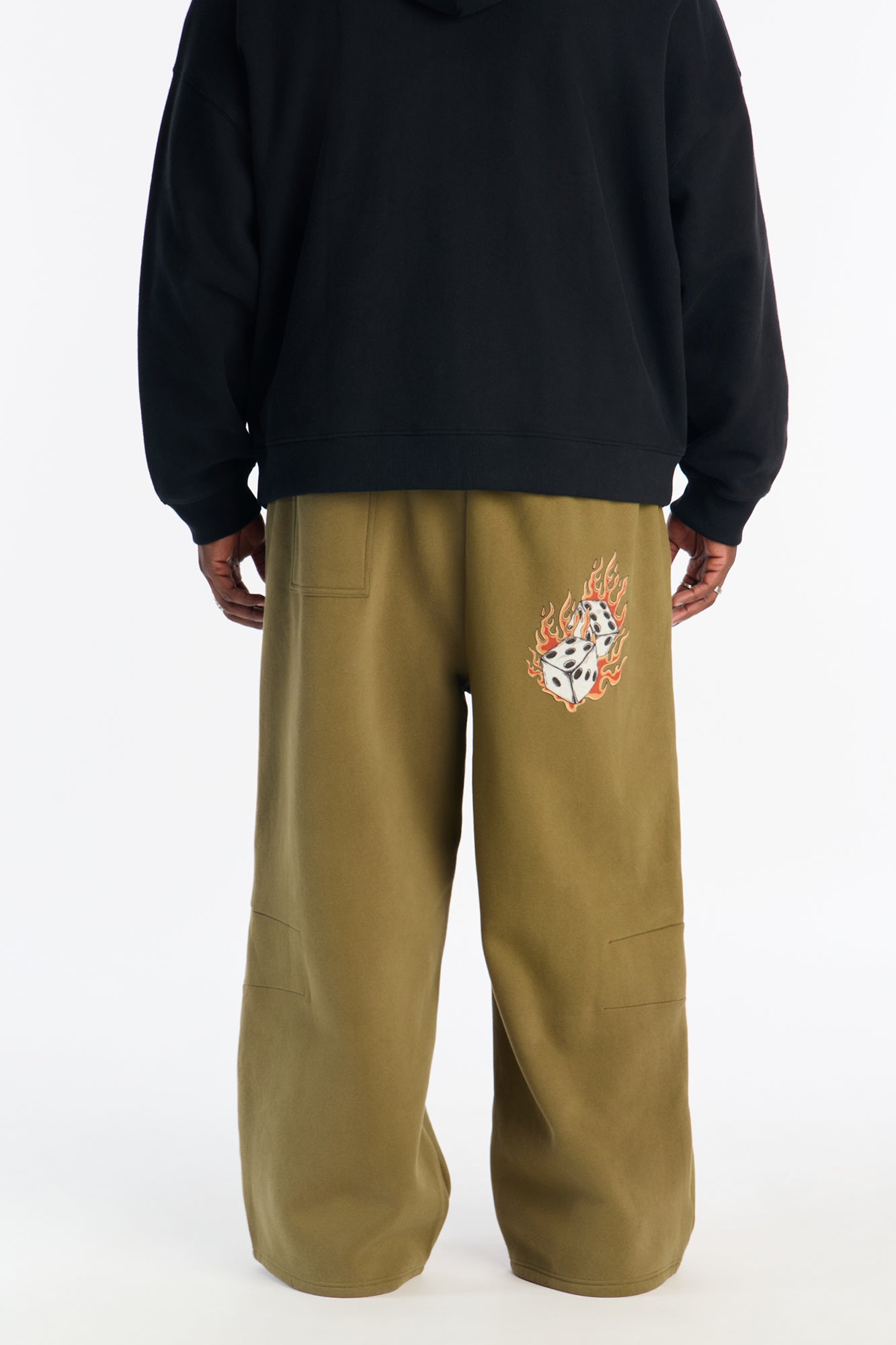 Gods Plan Wide Leg Sweatpants - Olive