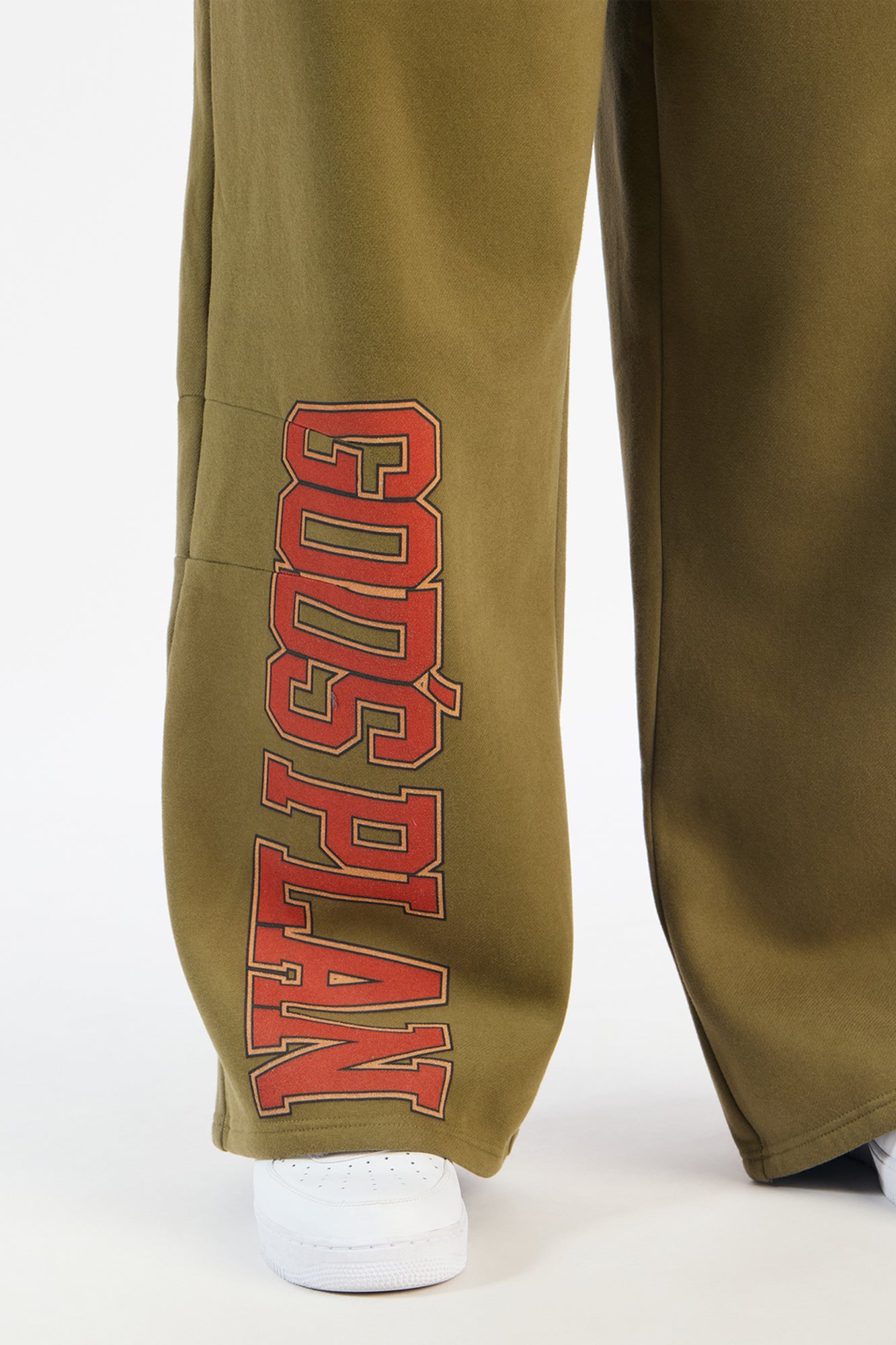 Gods Plan Wide Leg Sweatpants - Olive