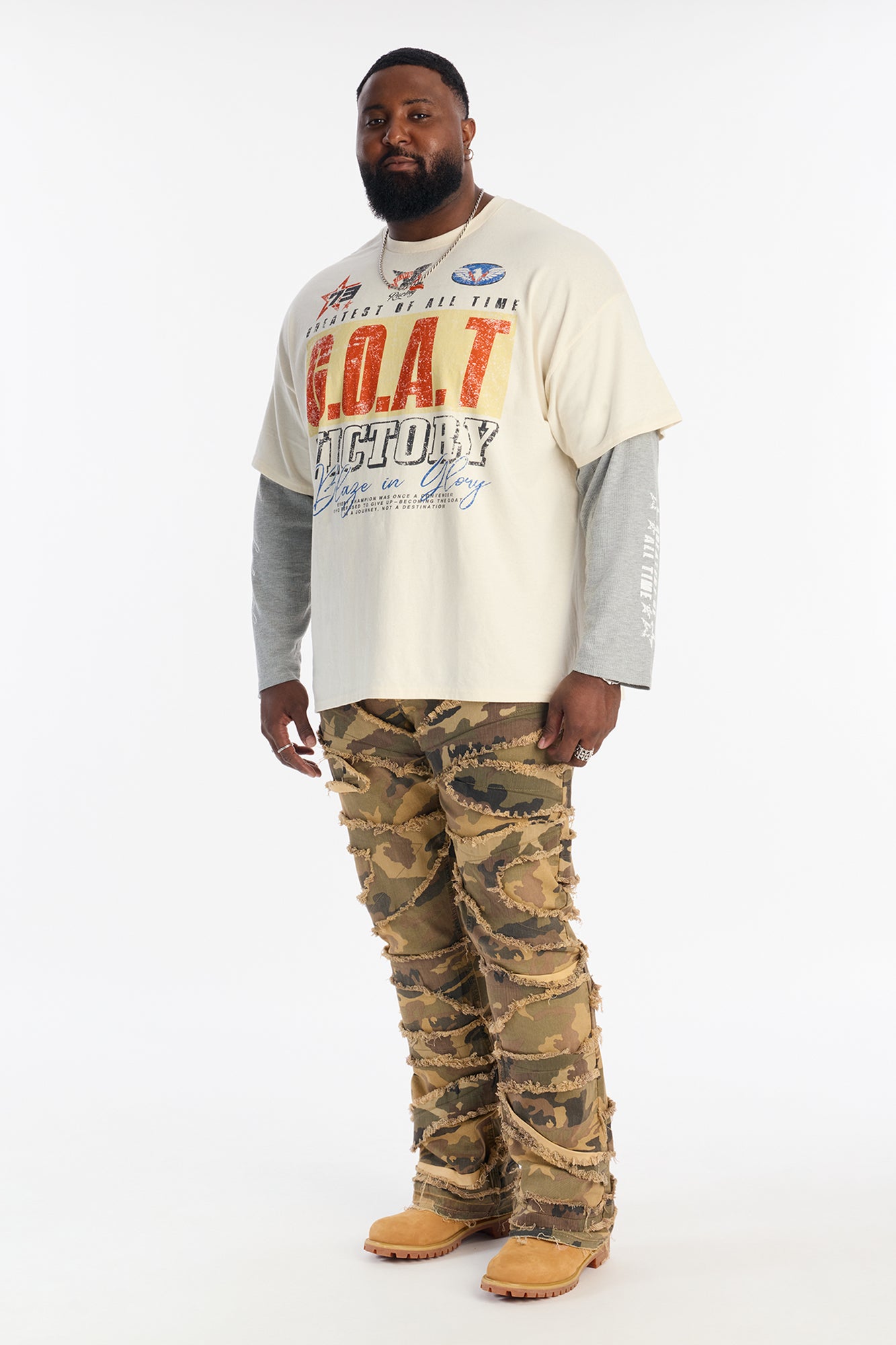 Stacked Skinny Flare In It Camo Pants - Camouflage