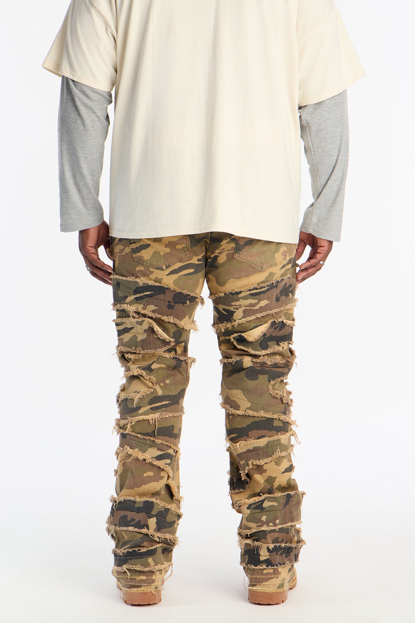 Stacked Skinny Flare In It Camo Pants - Camouflage