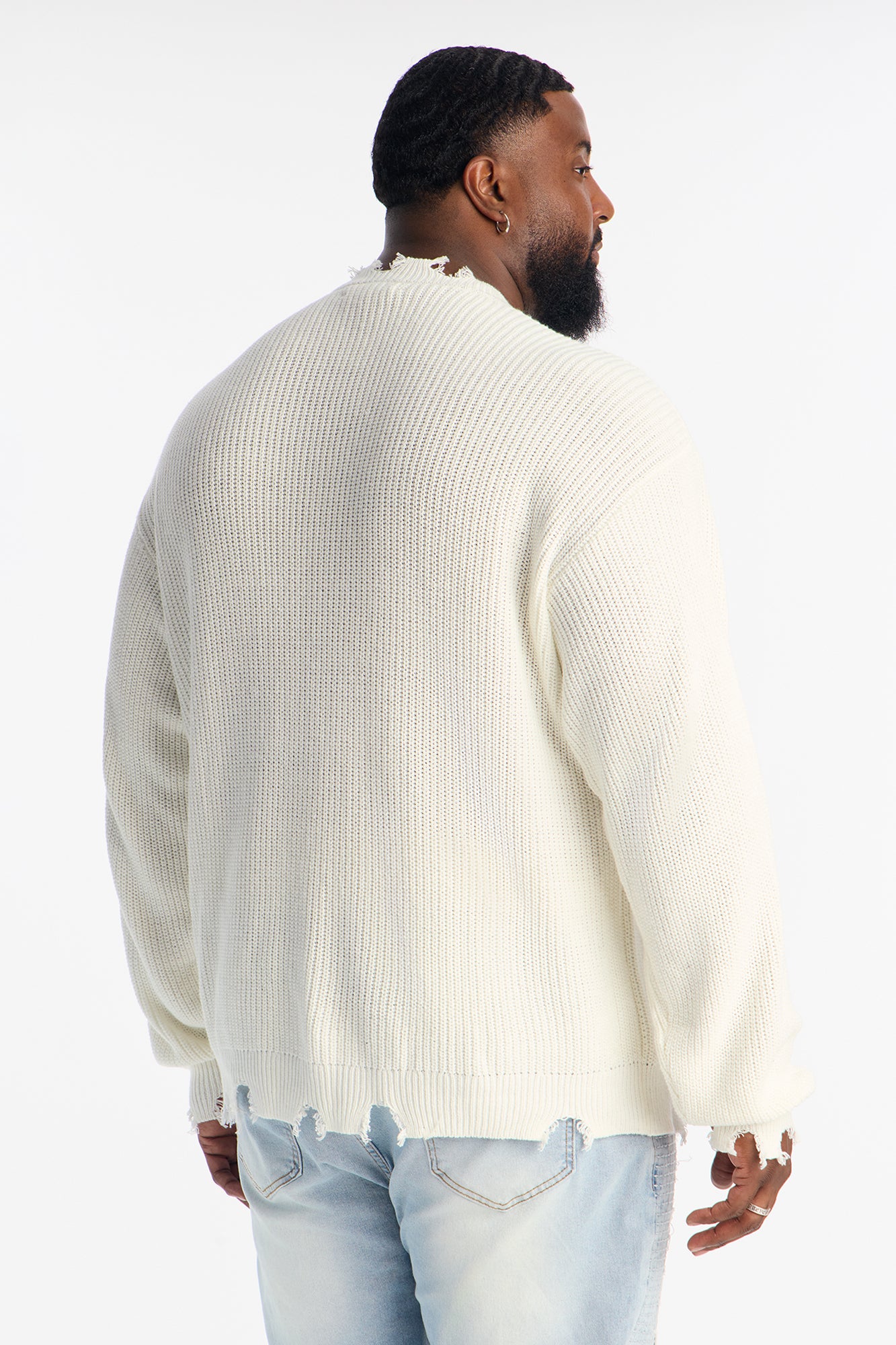 Always Good Times Distressed Sweater - Off White