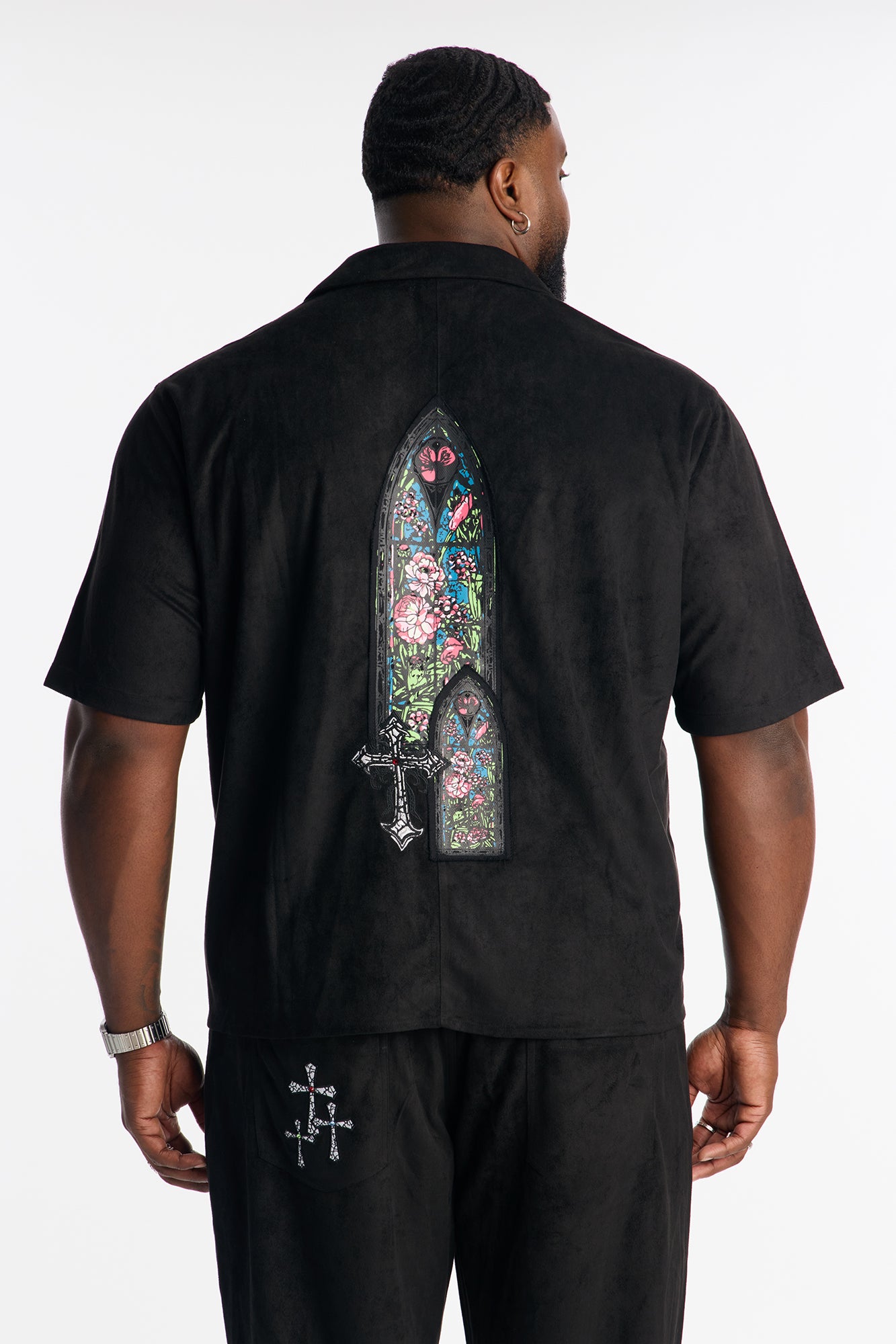 Stained Truth Cuban Button Up Shirt - Black