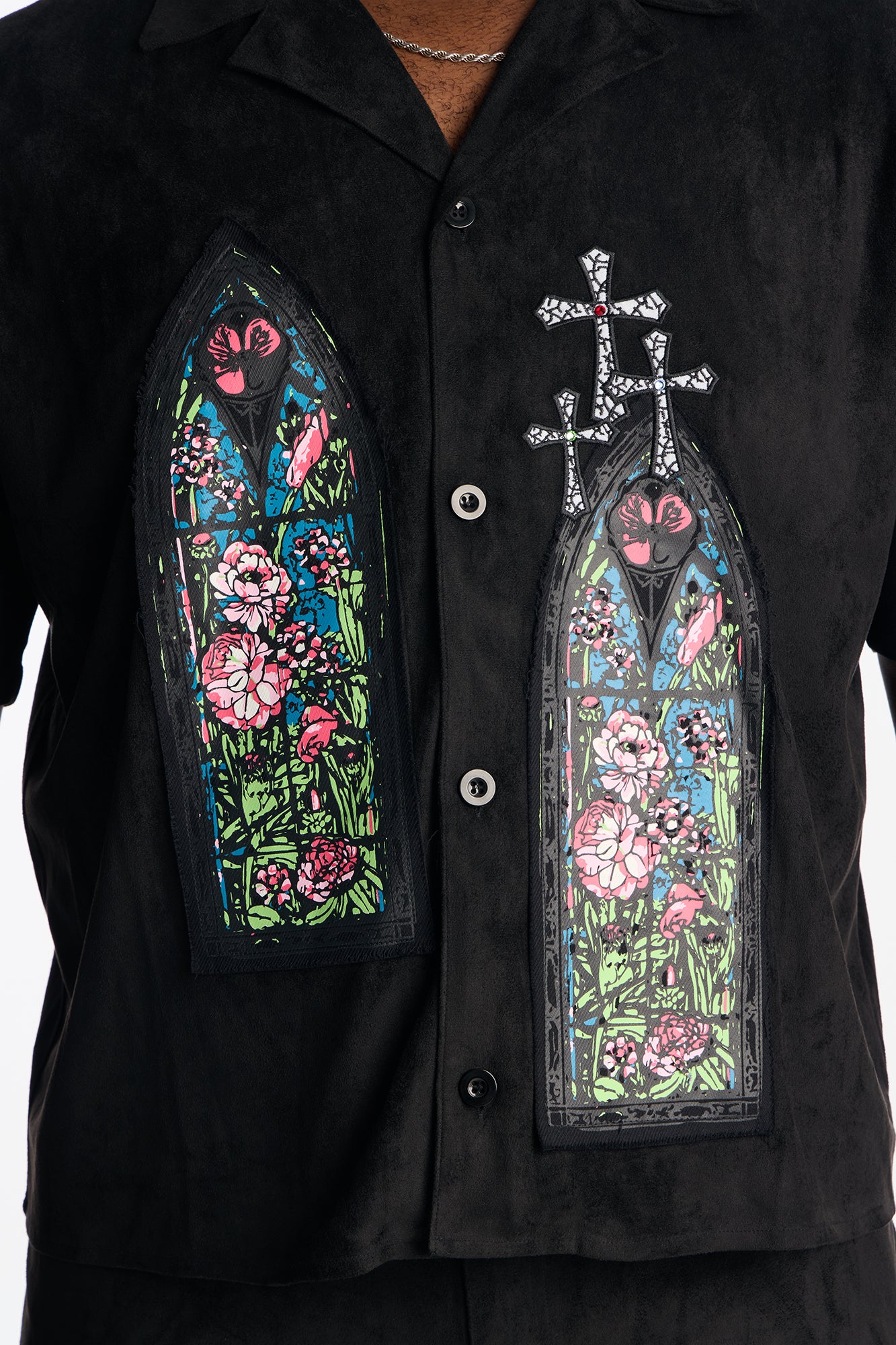 Stained Truth Cuban Button Up Shirt - Black