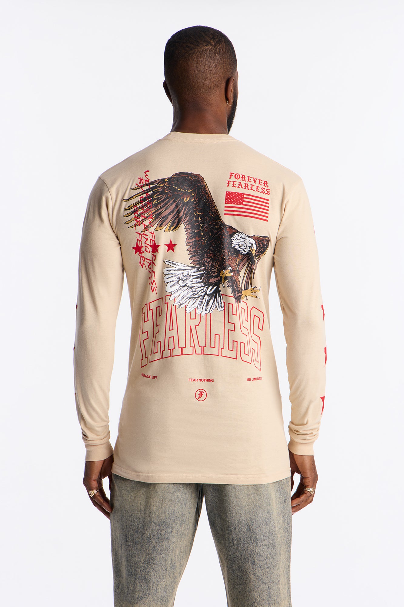 Forever Fearless Long Sleeve Tee - Tan