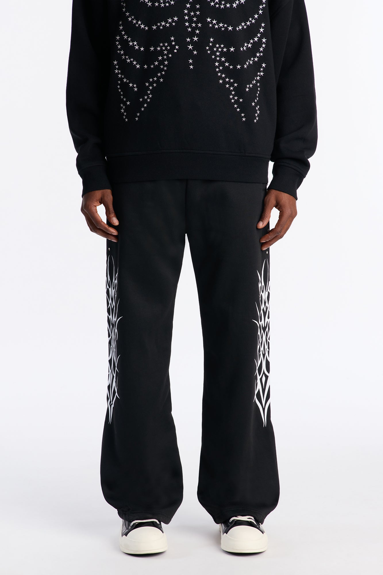 Rhinestone Tribe Sweatpants - Black