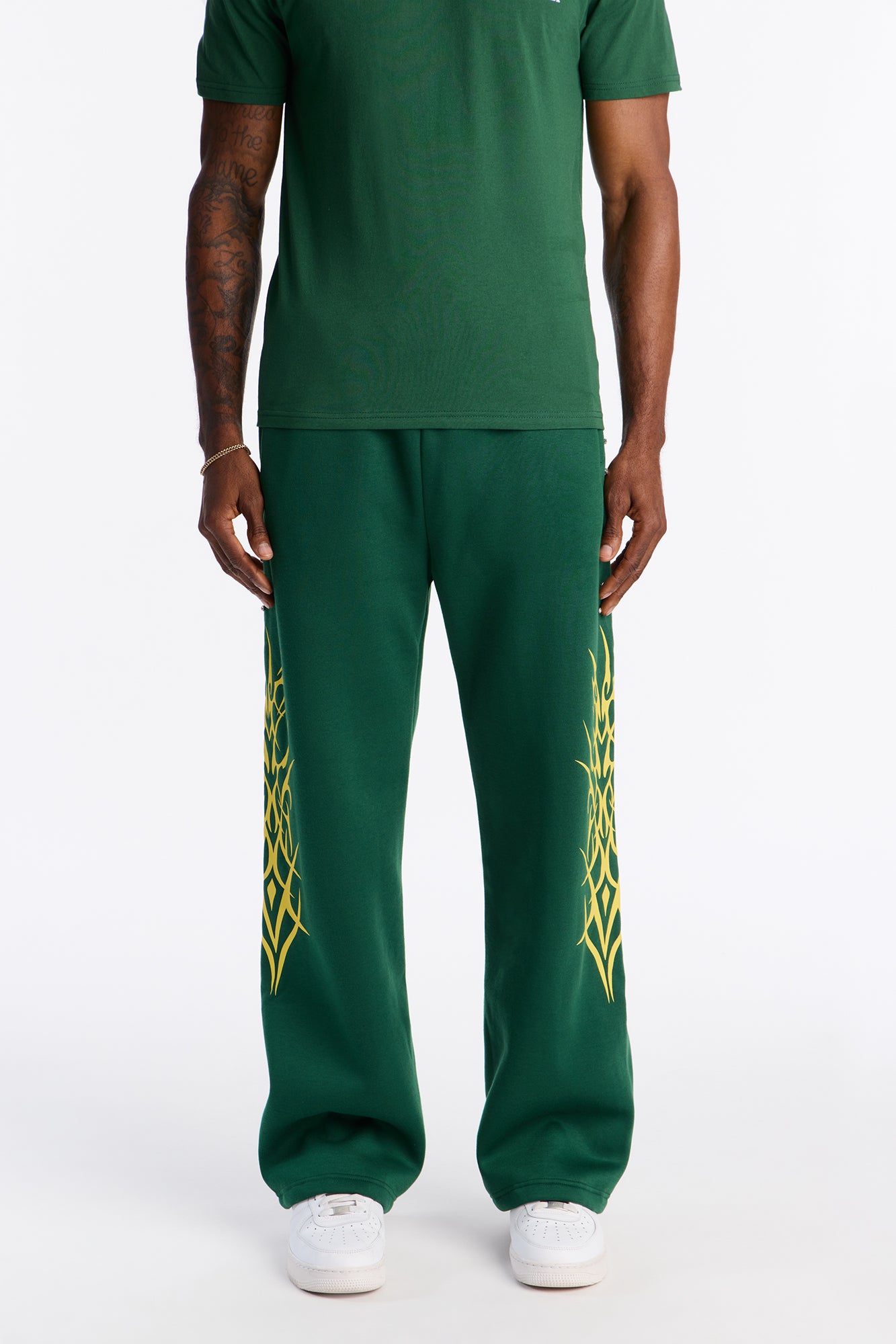 Rhinestone Tribe Sweatpants - Green