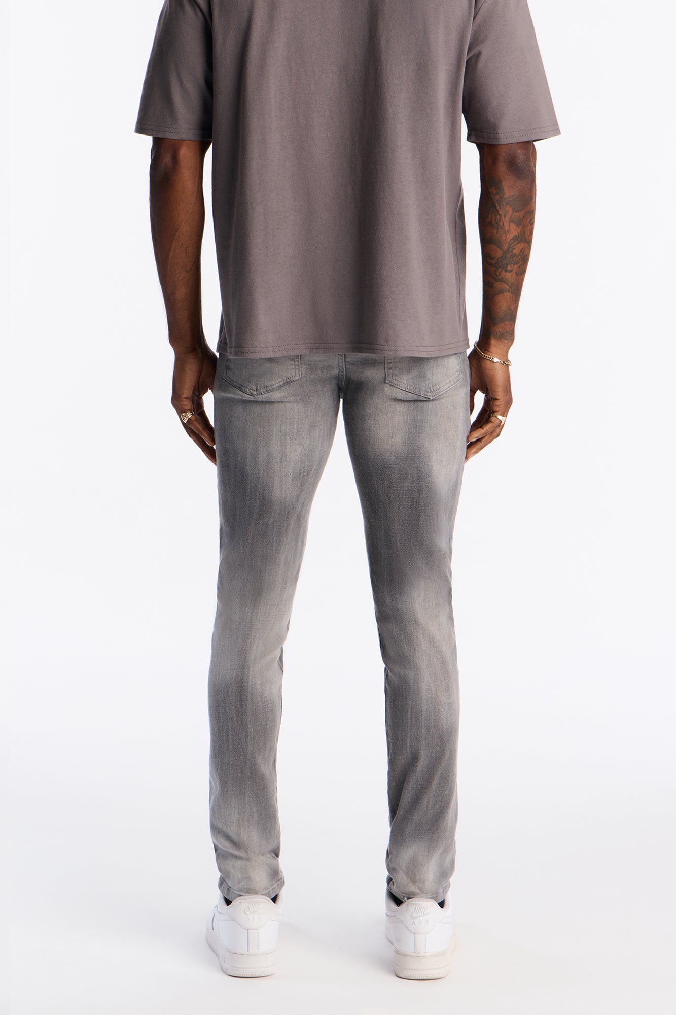 Skinny Distressed Cobain Jeans - Grey