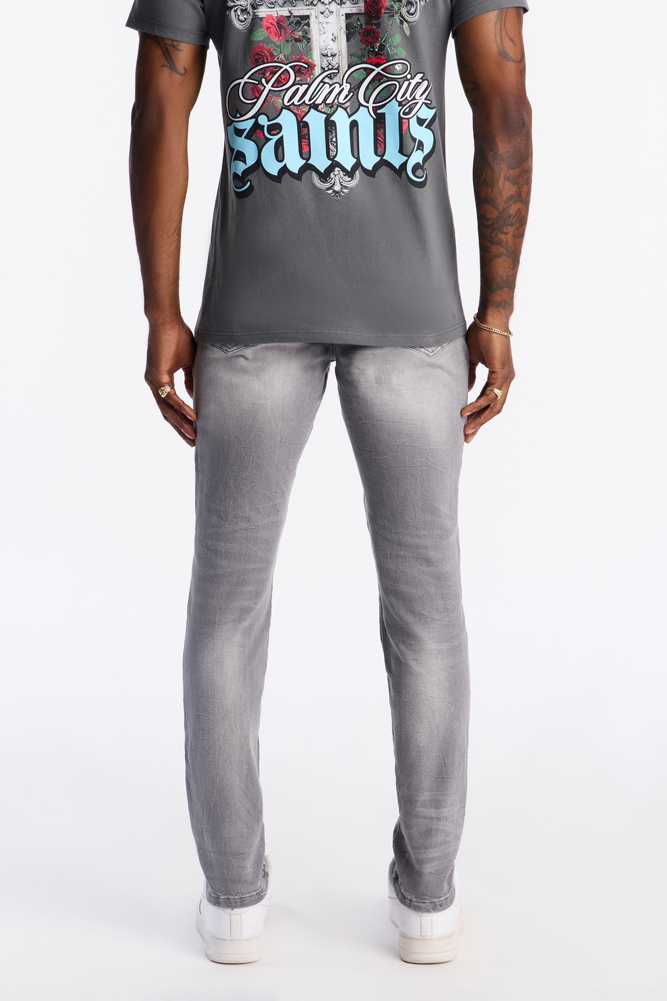 Skinny Distressed Worth It Jeans - Grey