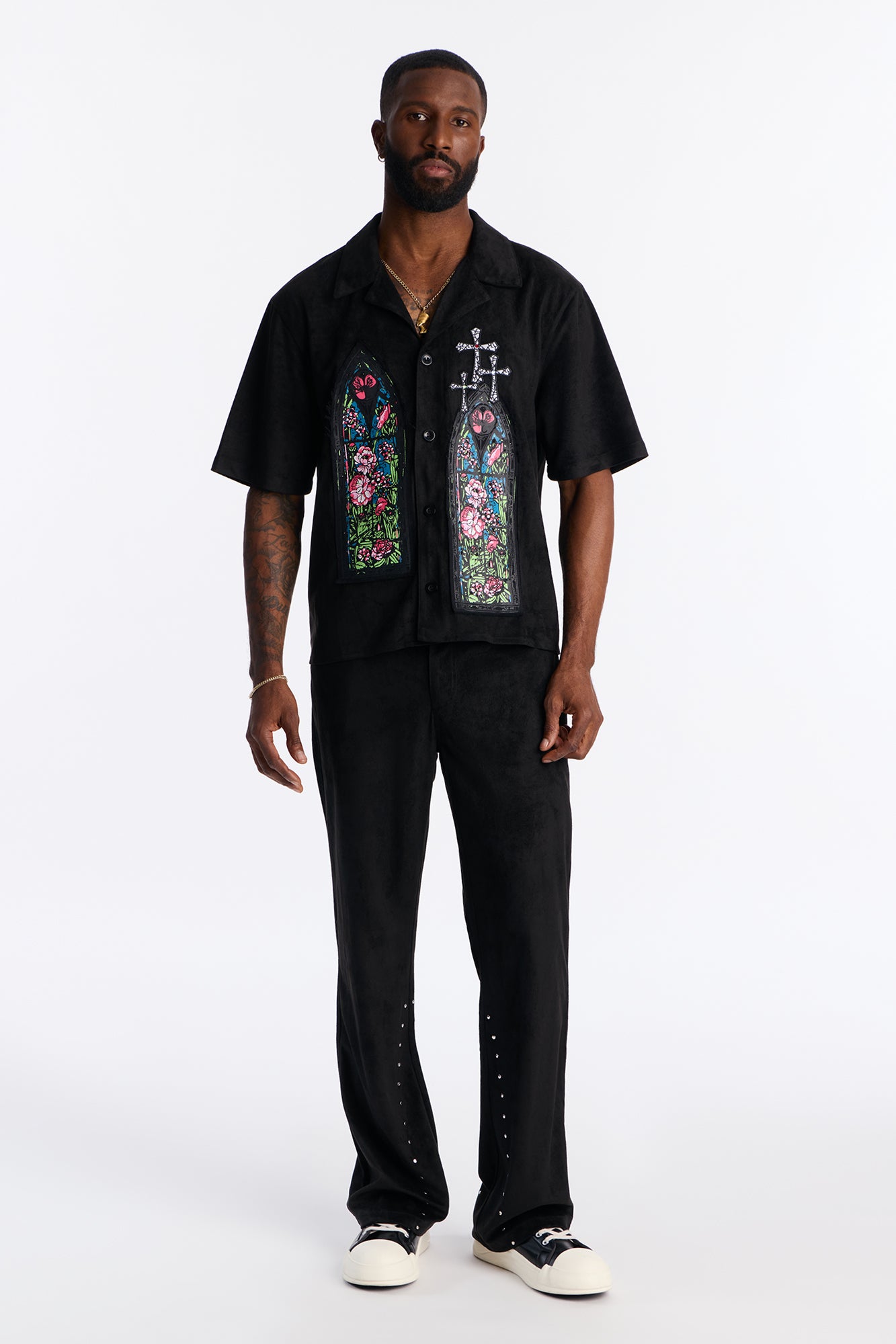 Stained Truth Cuban Button Up Shirt - Black