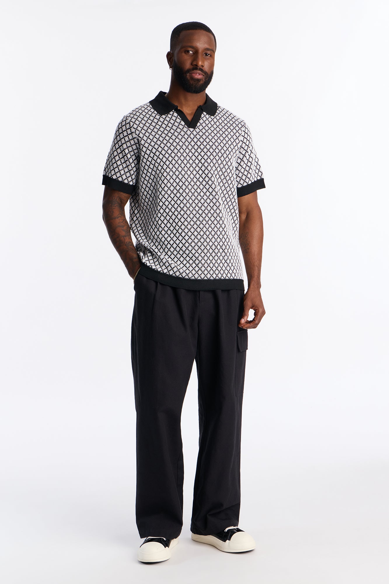 Mod Echo Johnny Collar Polo - Black/combo