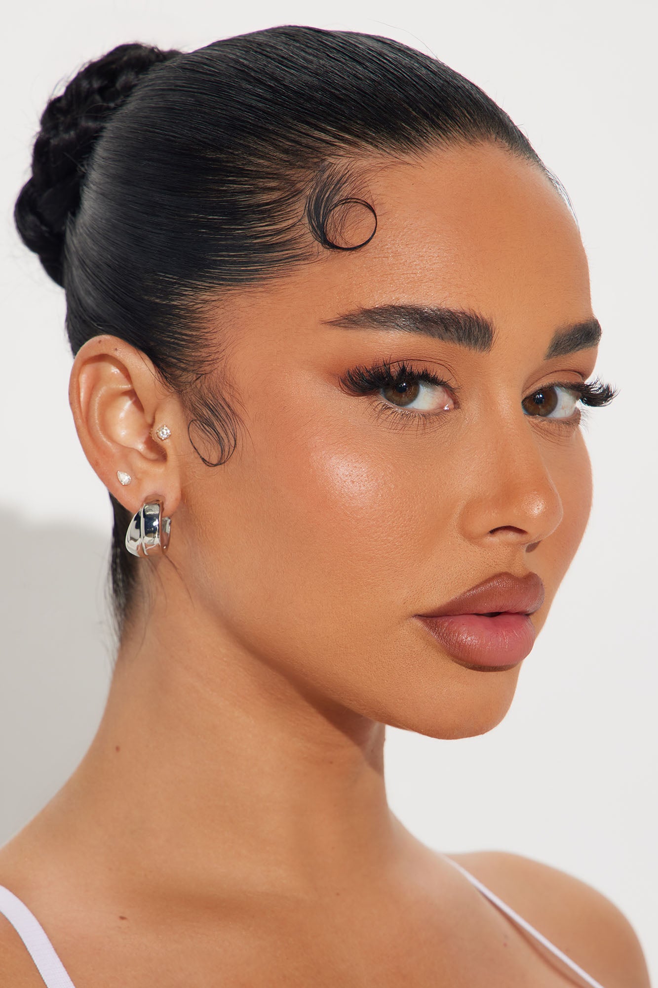 Gleam On Hoop Earrings - Silver