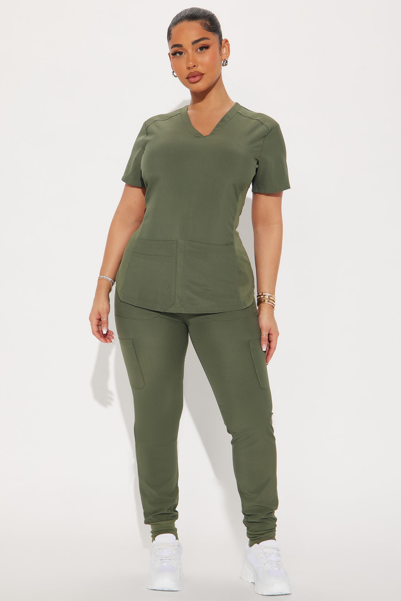 Full Shift 4 Way Stretch Uniform Scrub Set - Olive