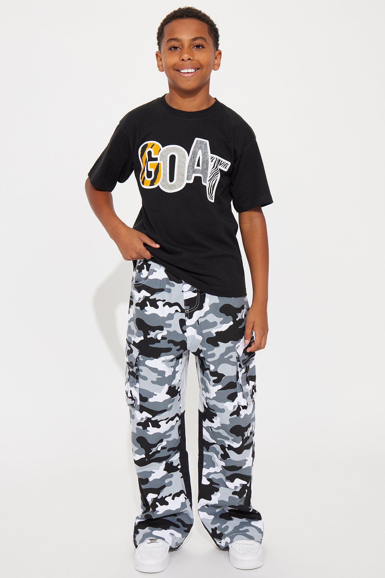 Mini Rod Camo Print Cargo Twill Pant - Camouflage