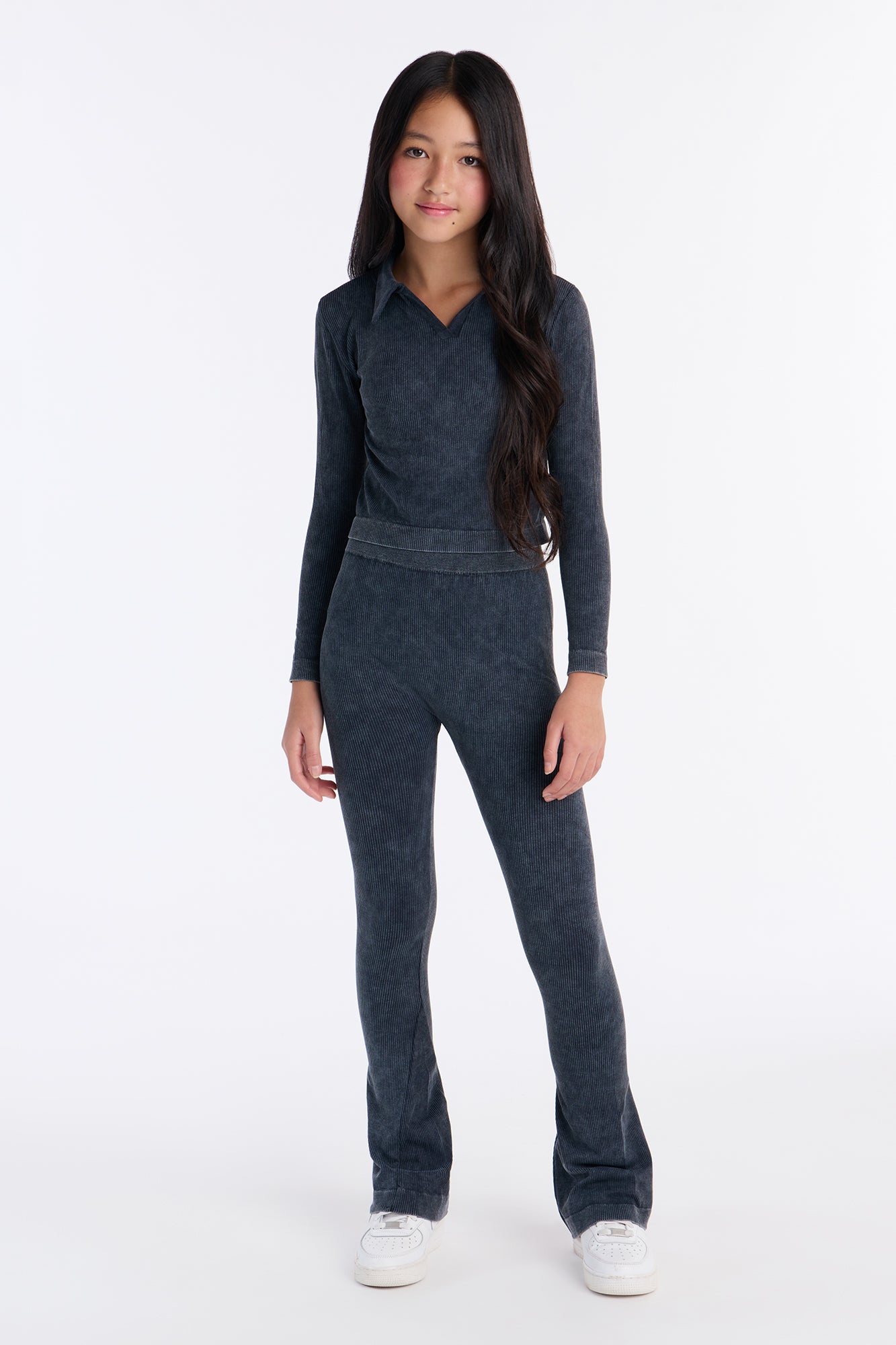 Mini Every Time Flare Leg Pant Set - Grey