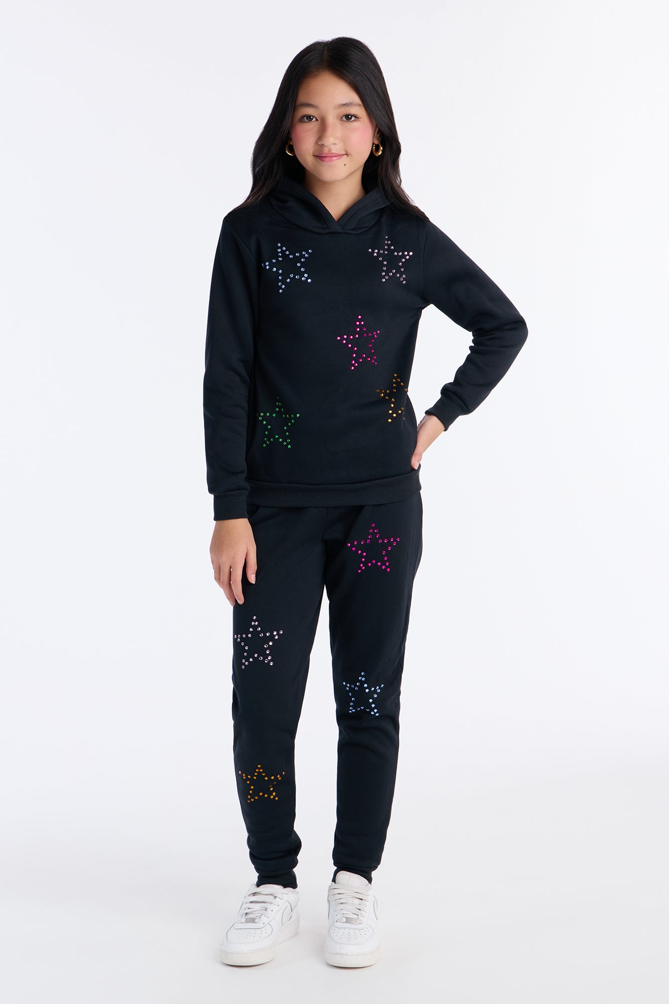 Mini Counting Stars Jogger Pant Set - Black