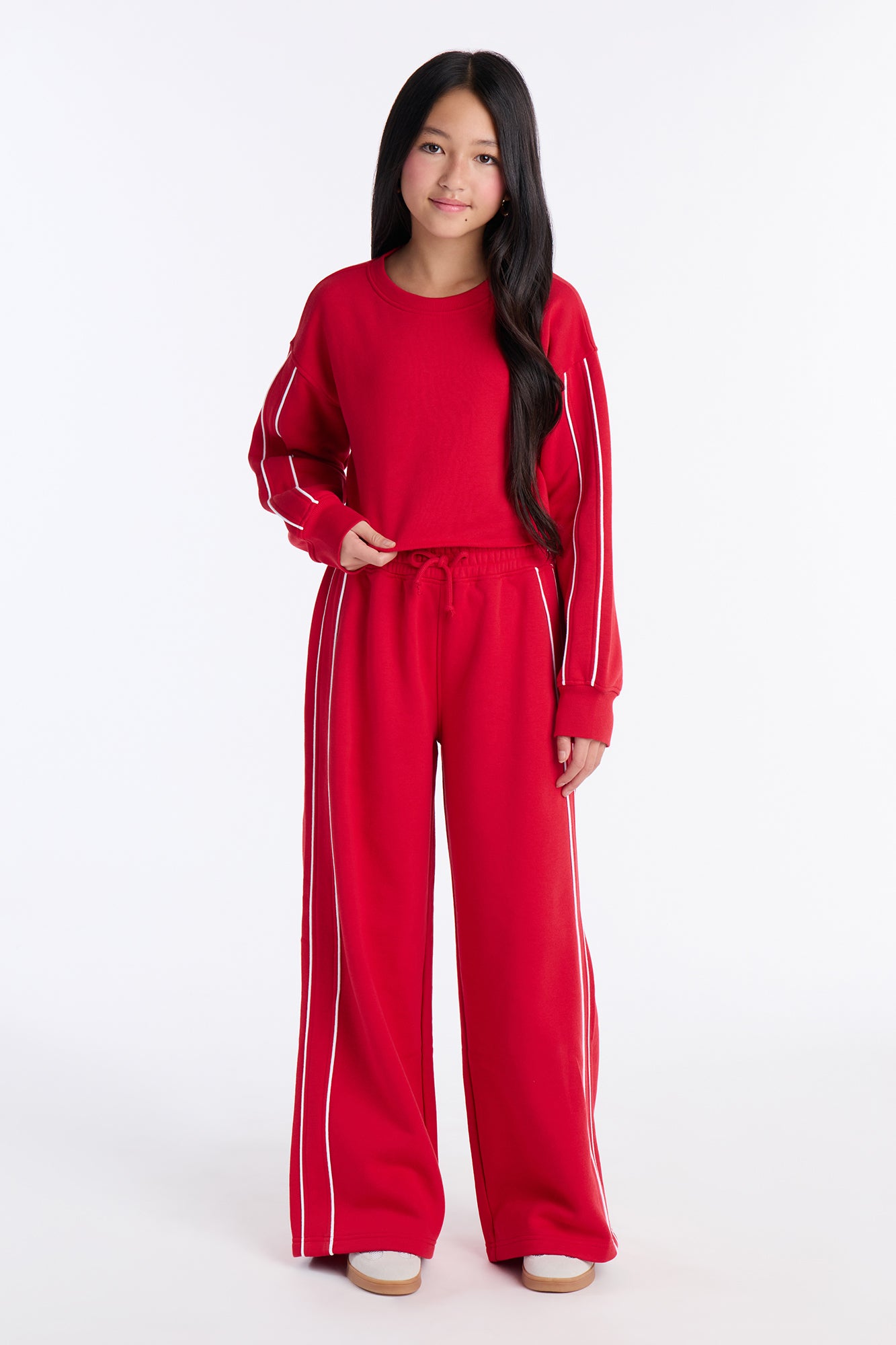 Mini Almost The Weekend Pant Set - Red