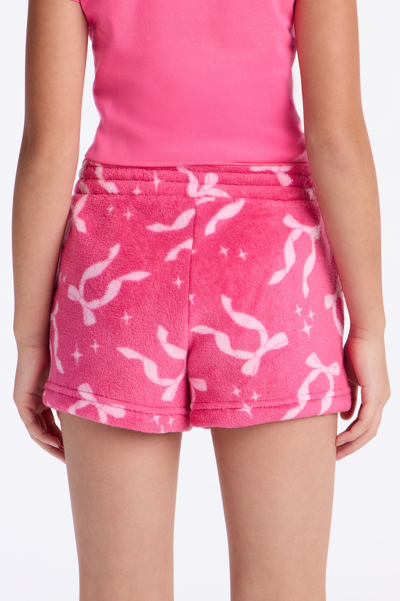 Mini Bow Era Plush Shorts - Pink