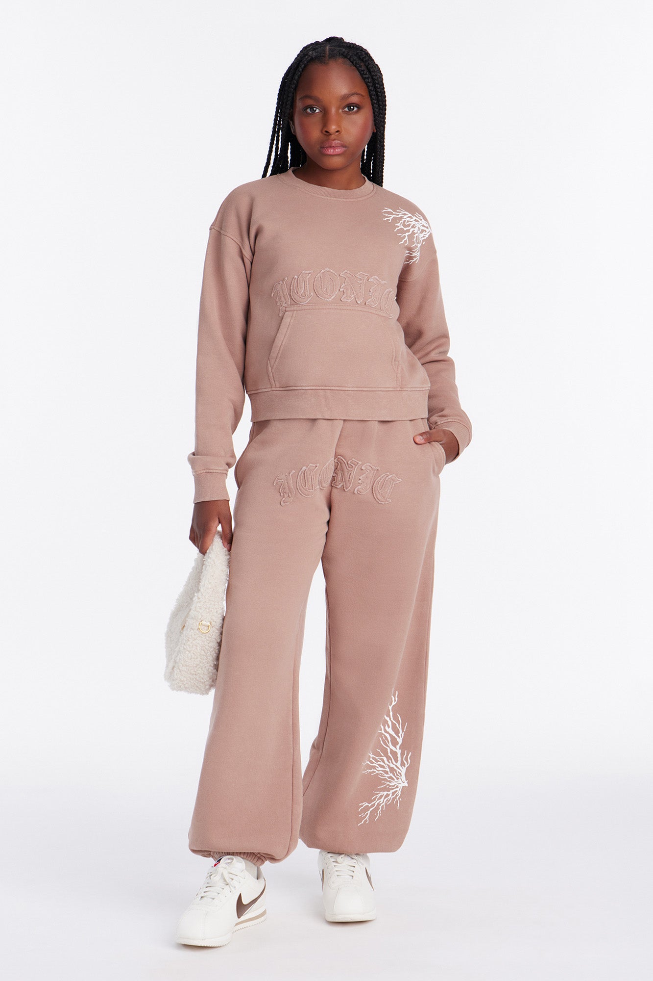 Mini The Most Iconic Fleece Crew Neck Sweatshirt - Taupe