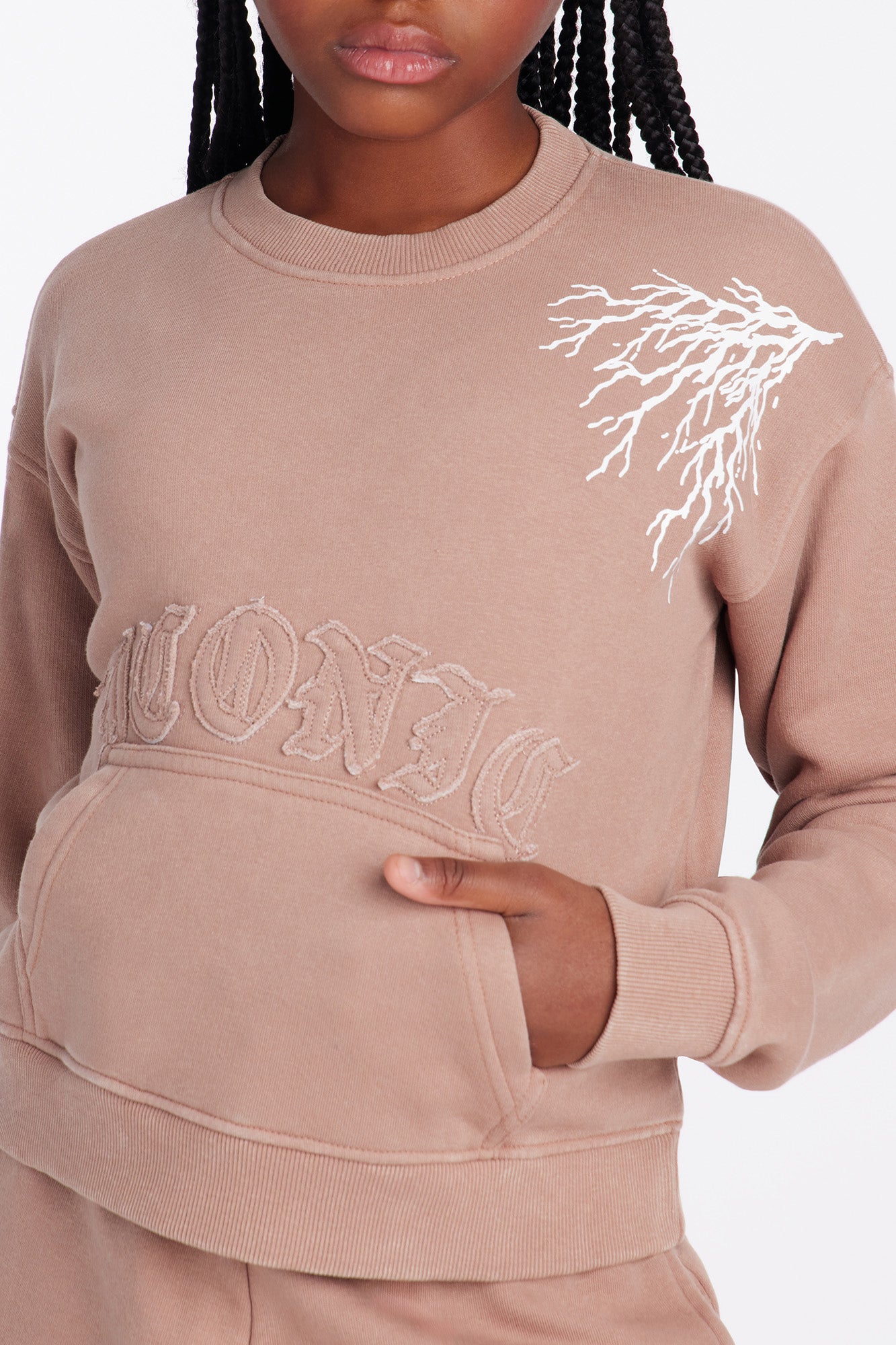 Mini The Most Iconic Fleece Crew Neck Sweatshirt - Taupe
