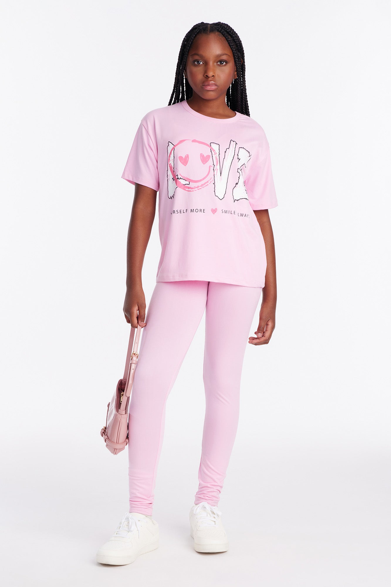 Mini Remember To Love Yourself Legging Set - Pink