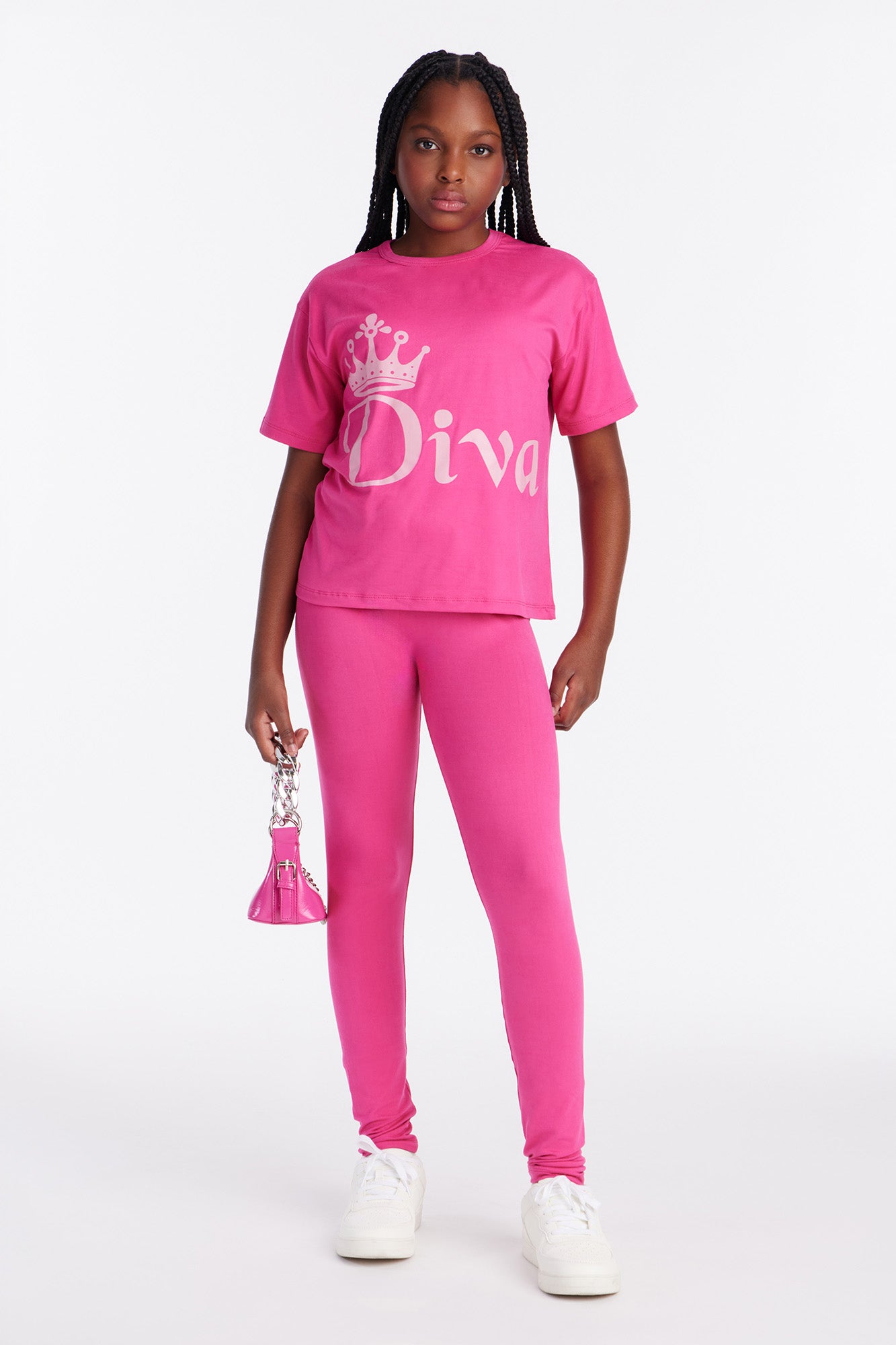 Mini Darling Diva Legging Set - Hot Pink
