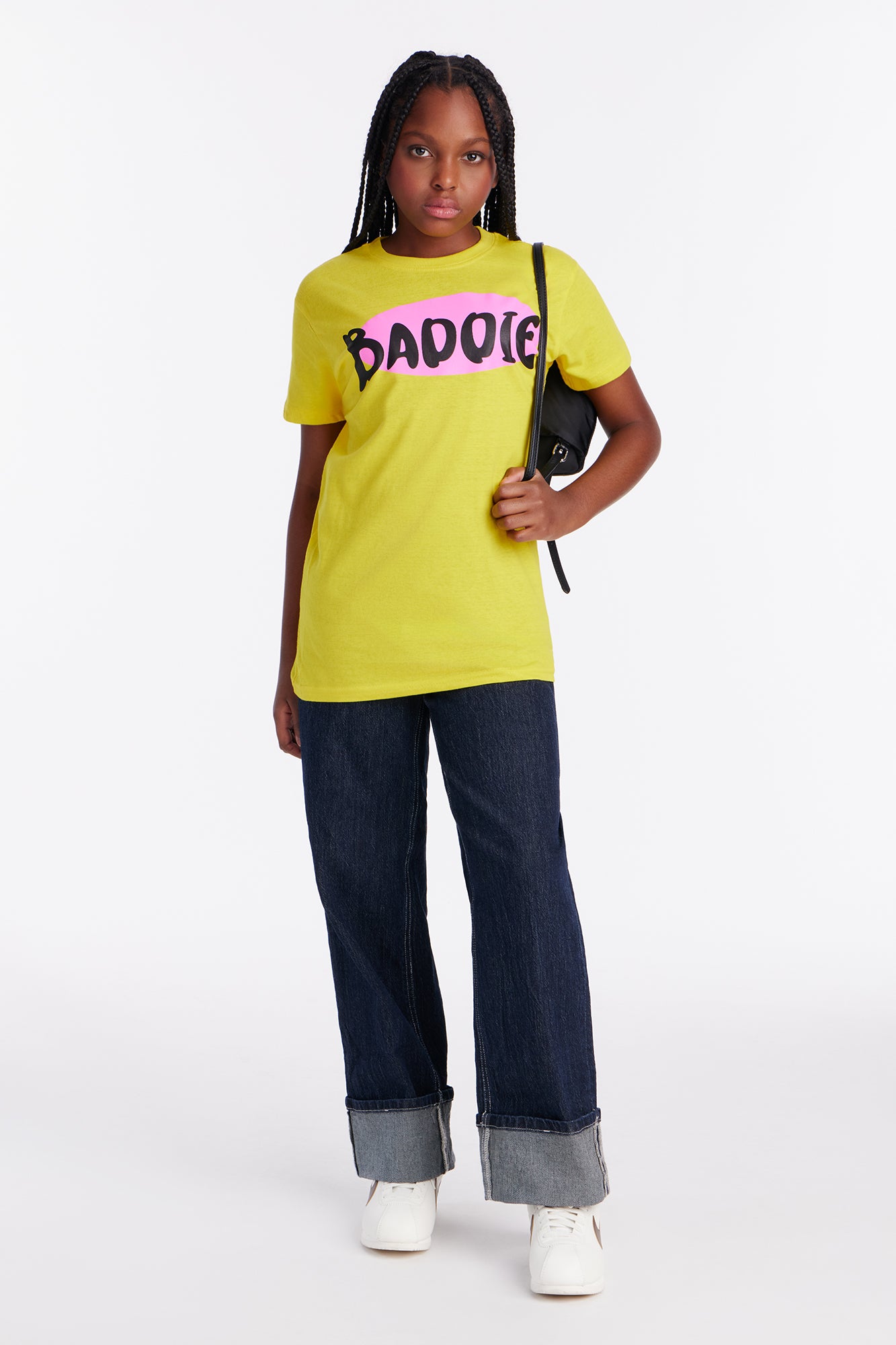 Mini Baddie In The Building Short Sleeve T-Shirt - Yellow