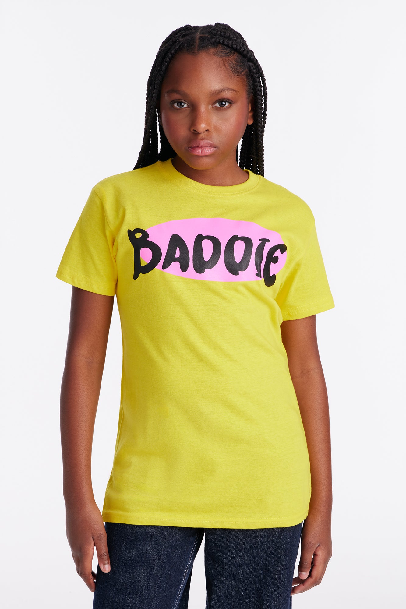 Mini Baddie In The Building Short Sleeve T-Shirt - Yellow