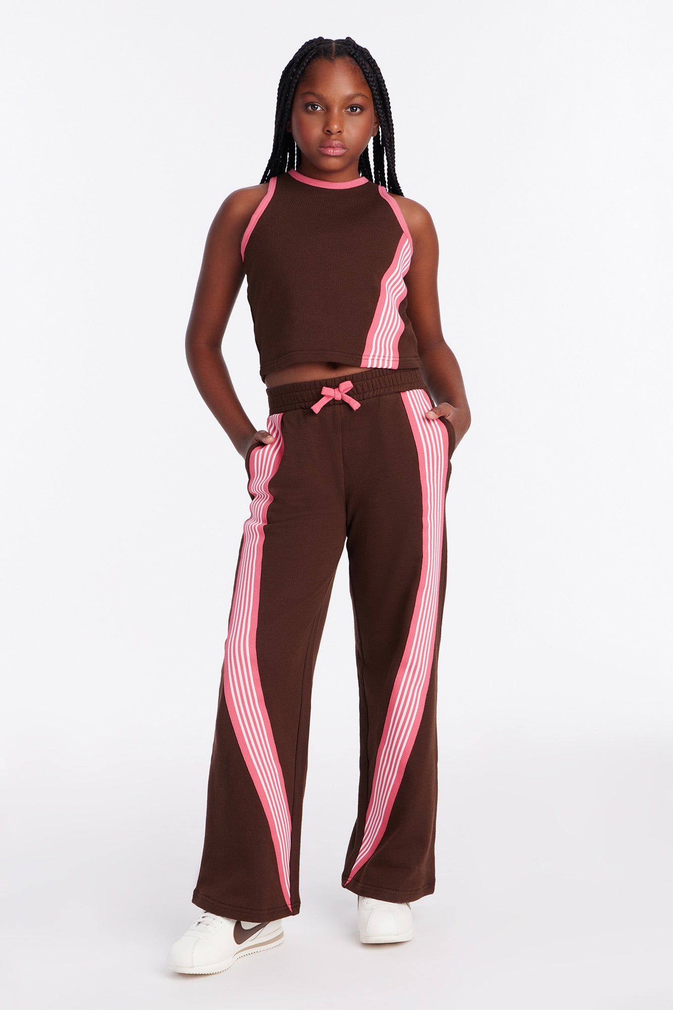 Mini Varsity Babe Pant Set - Chocolate