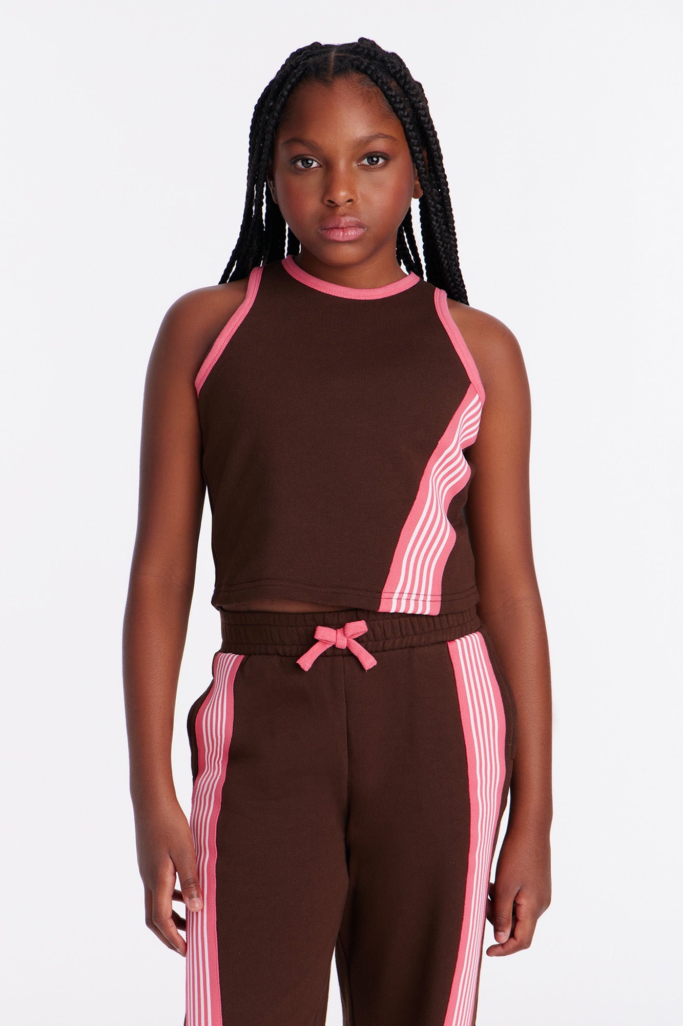 Mini Varsity Babe Pant Set - Chocolate