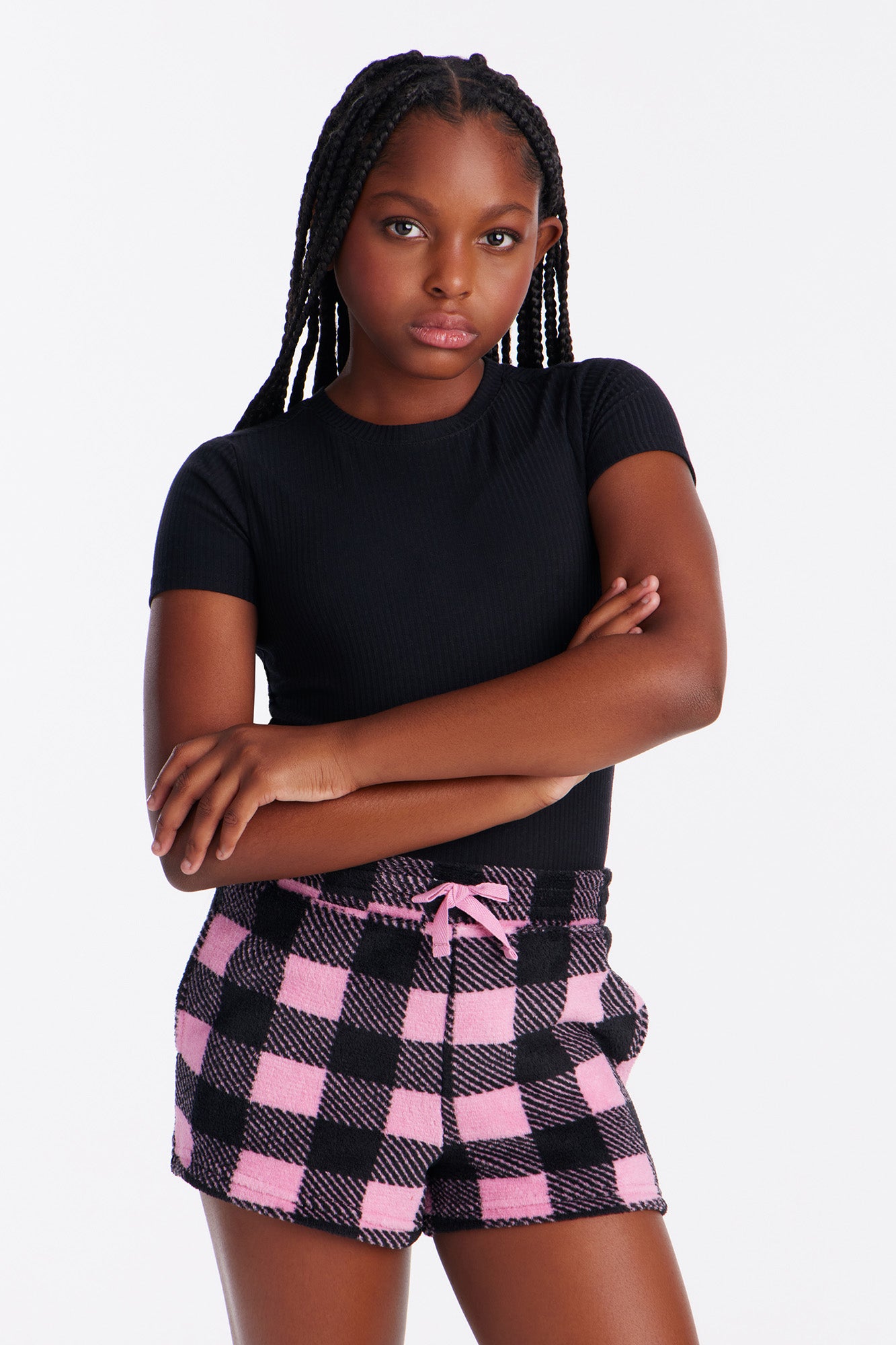 Mini Always Cozy Plush Shorts - Pink
