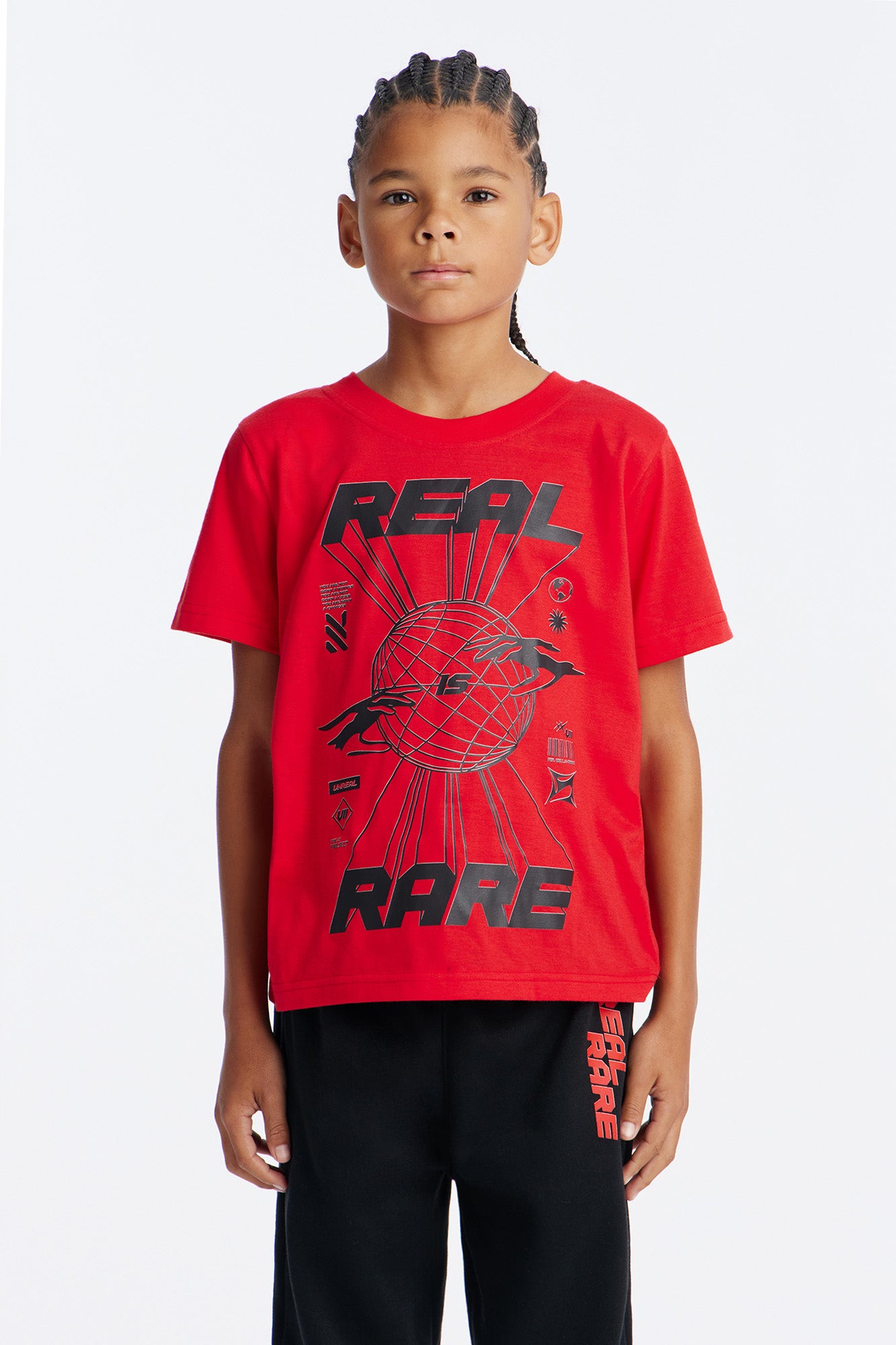 Mini Real Rare Jogger Pant Set - Red/combo