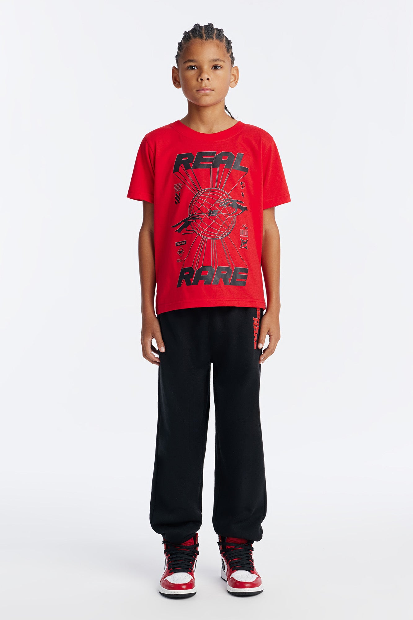 Mini Real Rare Jogger Pant Set - Red/combo