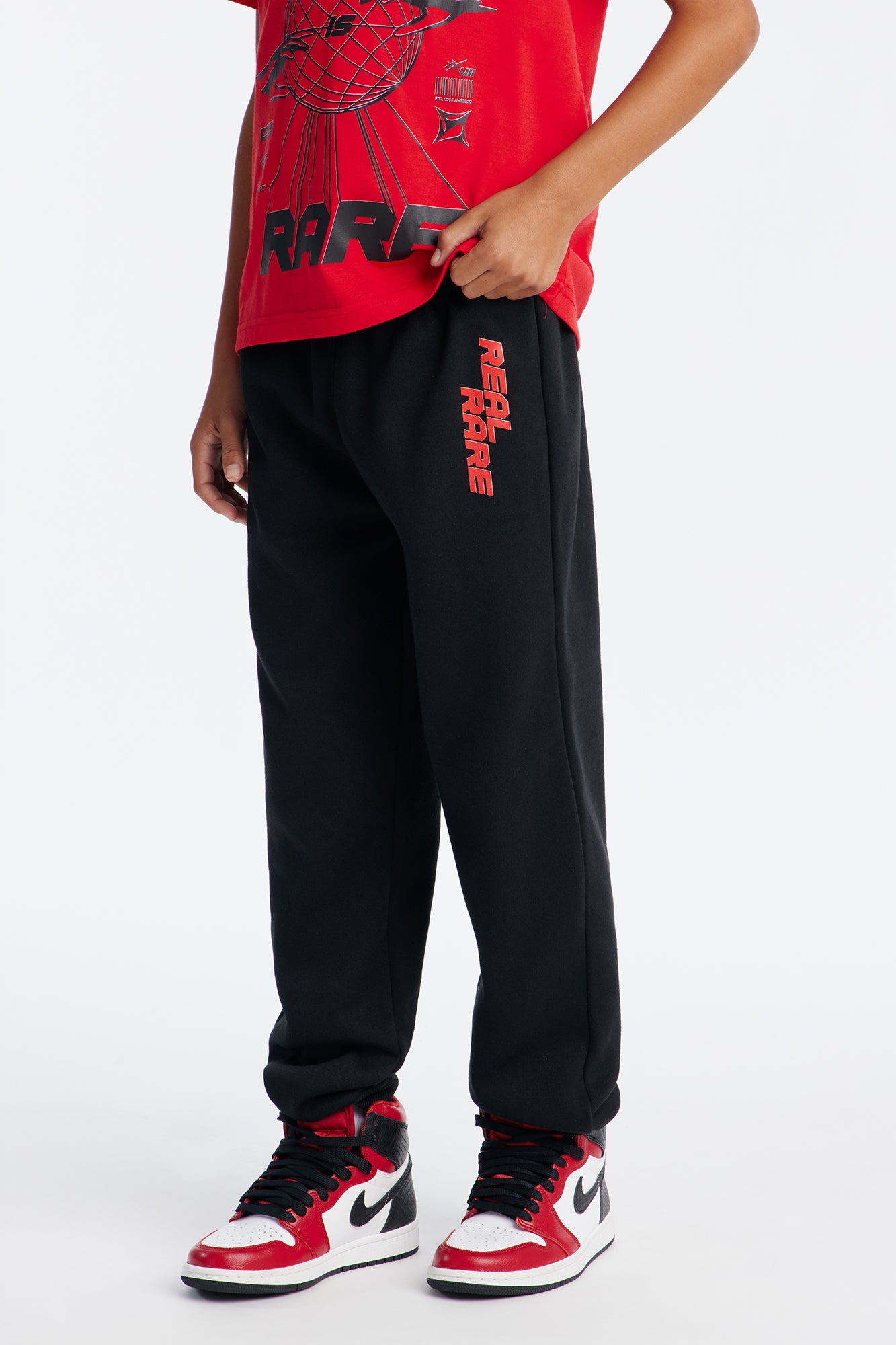 Mini Real Rare Jogger Pant Set - Red/combo