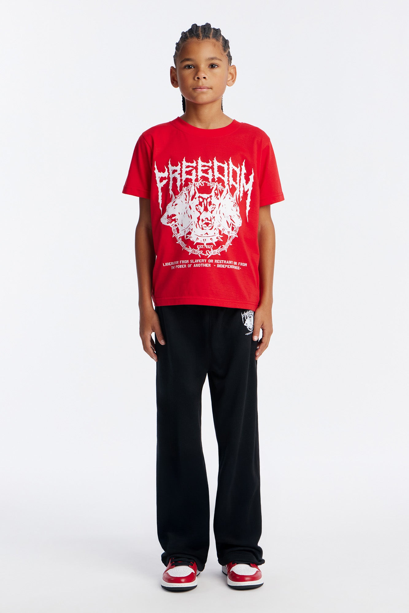 Mini Freedom Jogger Pant Set - Red/Black