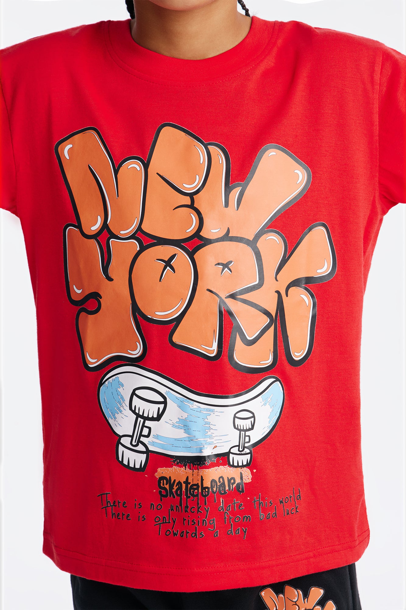 Mini New York Skater Jogger Pant Set - Red/Black