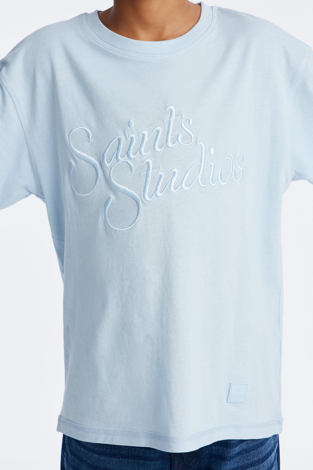 Mini Saints Studios Short Sleeve Tee - Dusty Blue
