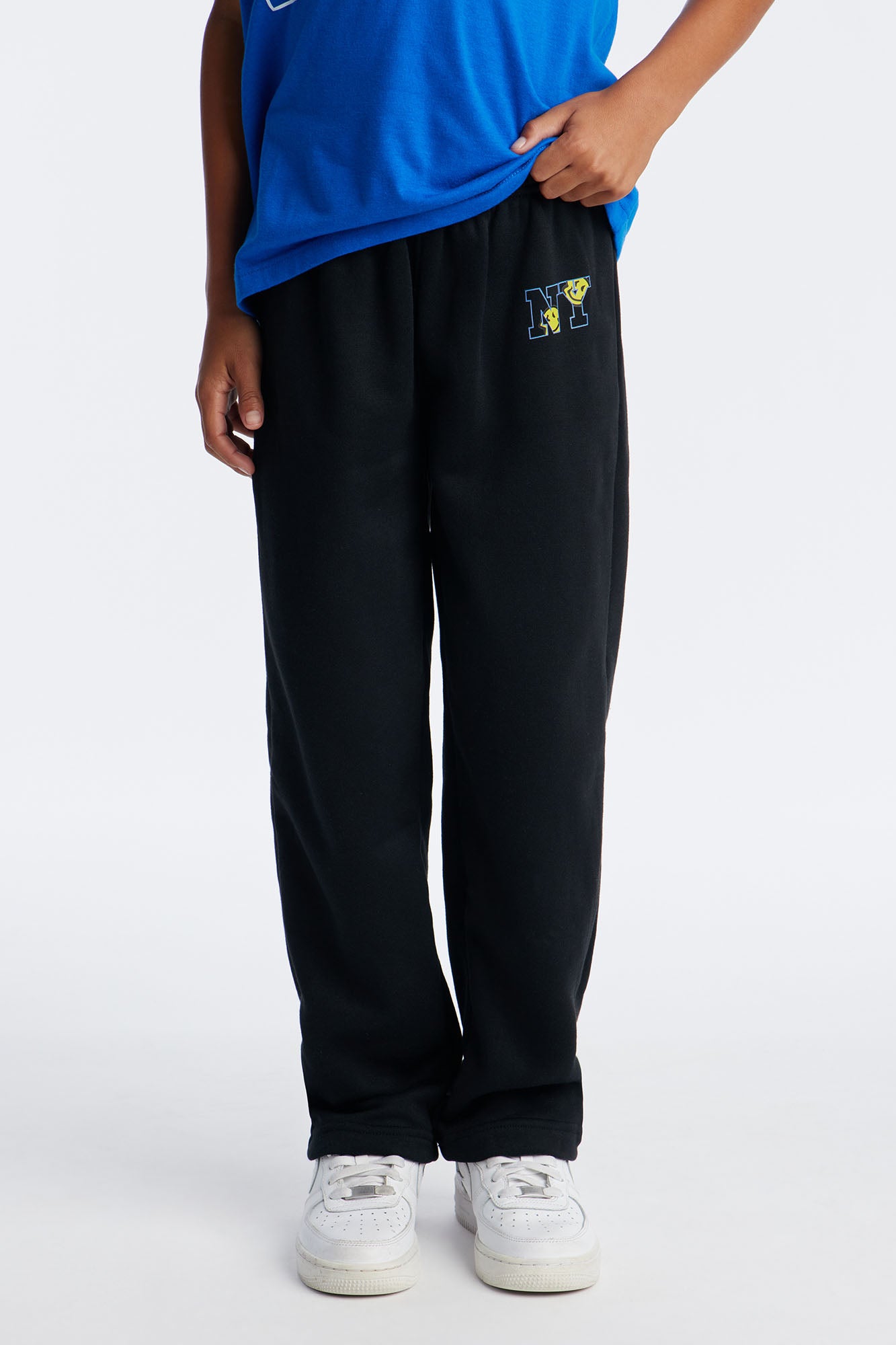 Mini NY Smiles Jogger Pant Set - Blue/Black