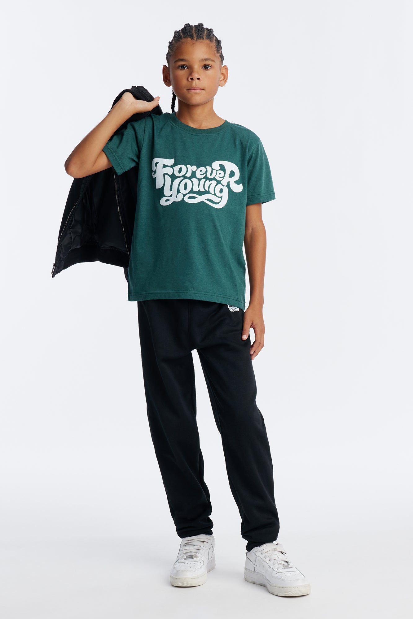 Mini Forever Young Jogger Pant Set - Green/combo