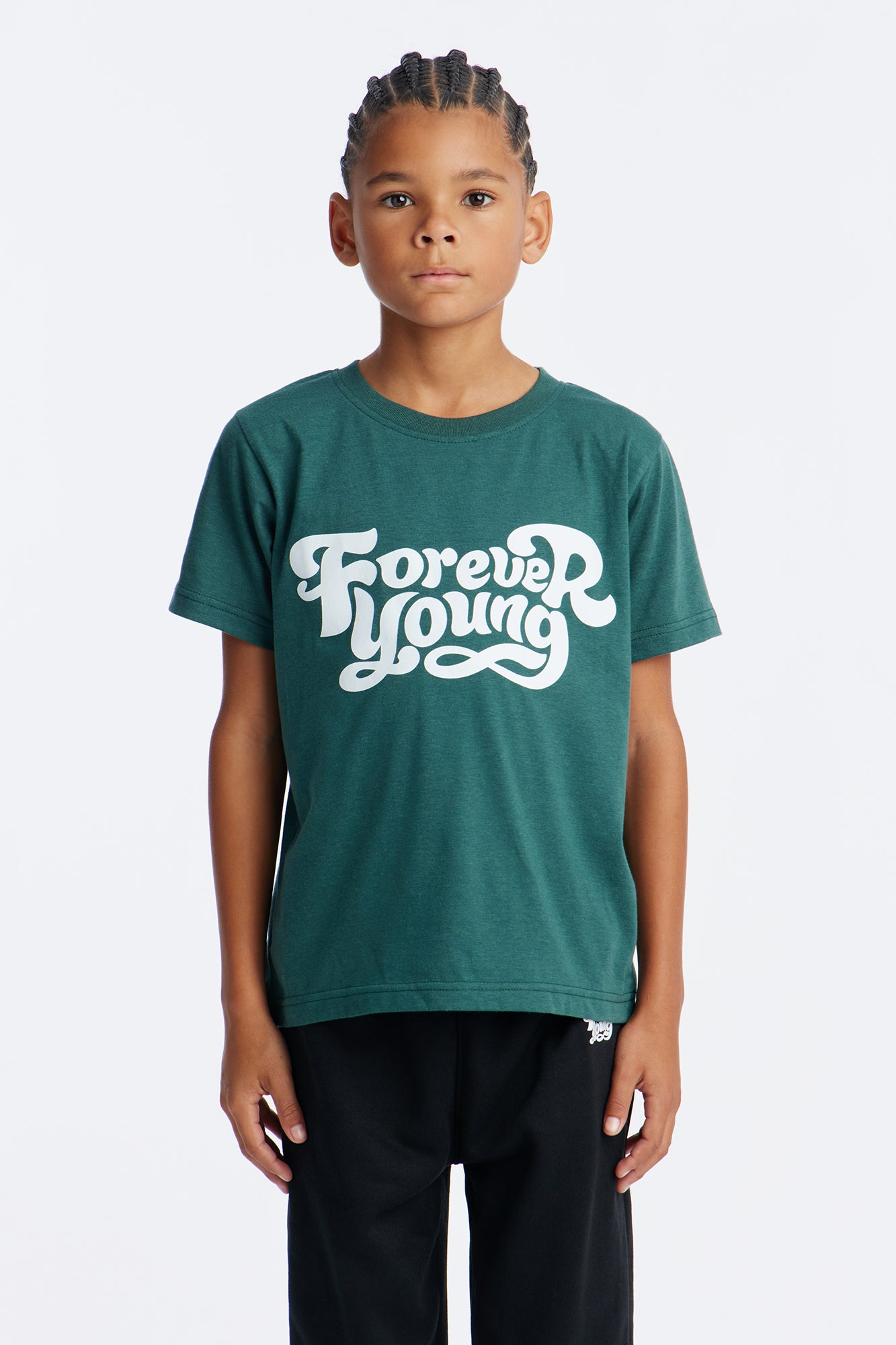 Mini Forever Young Jogger Pant Set - Green/combo