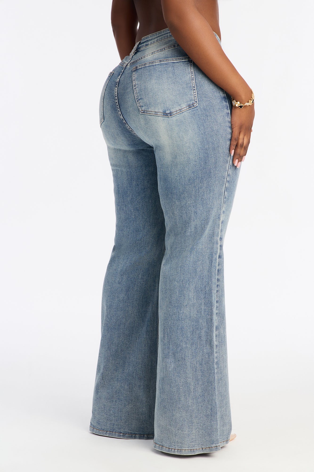 Keep Guessing Stretch Flare Jeans - Medium Wash