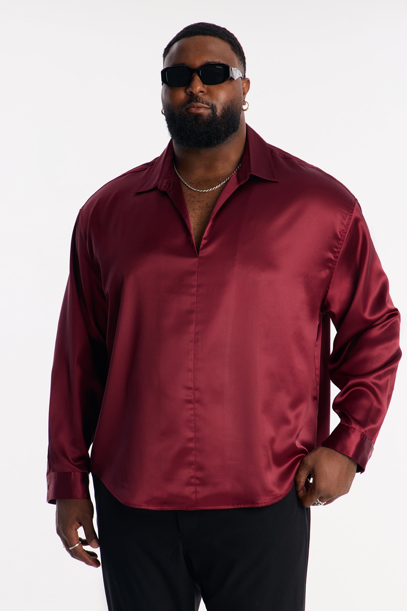 Relaxed Luxe Lumina Easy Flow Shirt - Burgundy