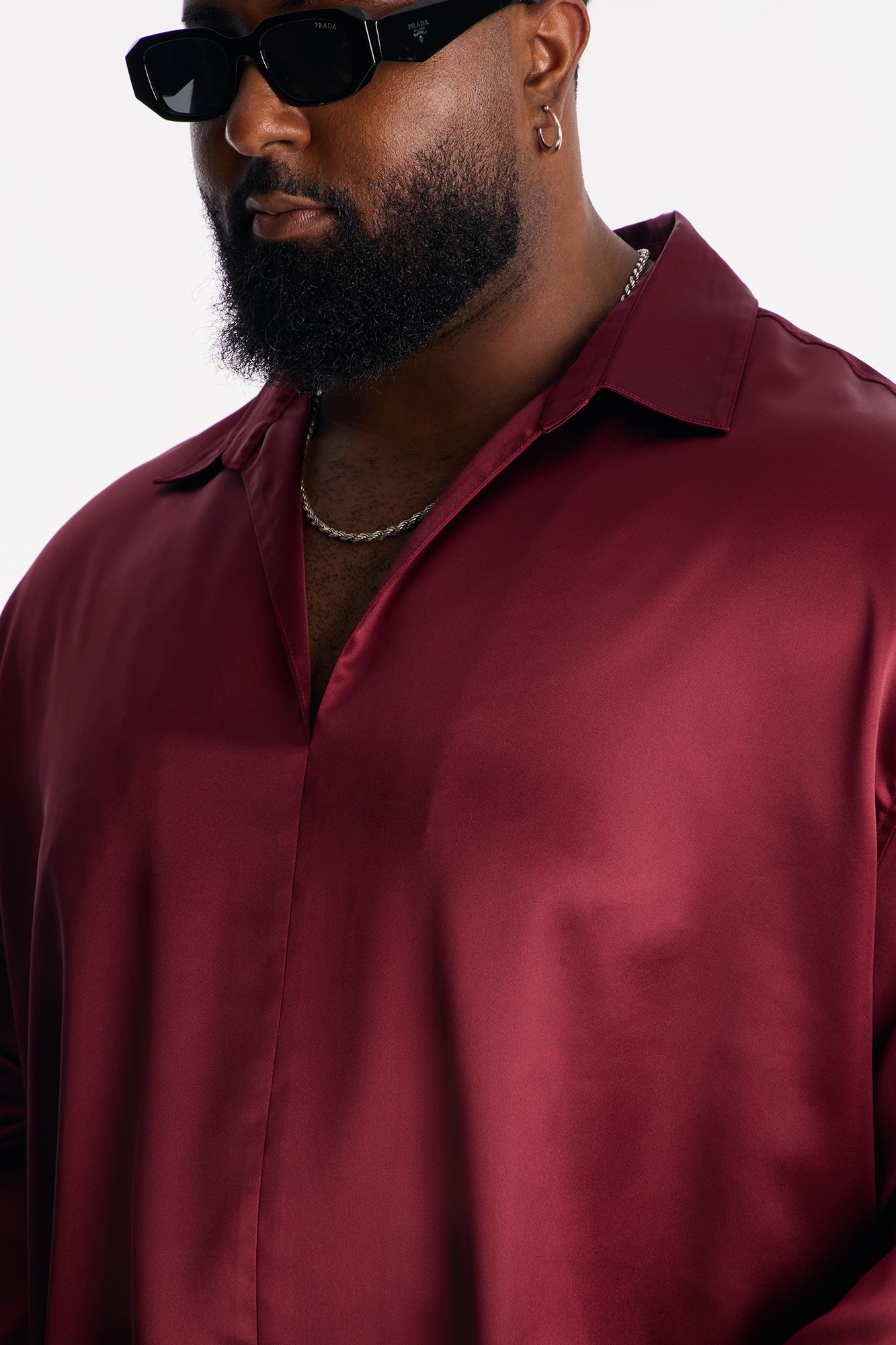 Relaxed Luxe Lumina Easy Flow Shirt - Burgundy